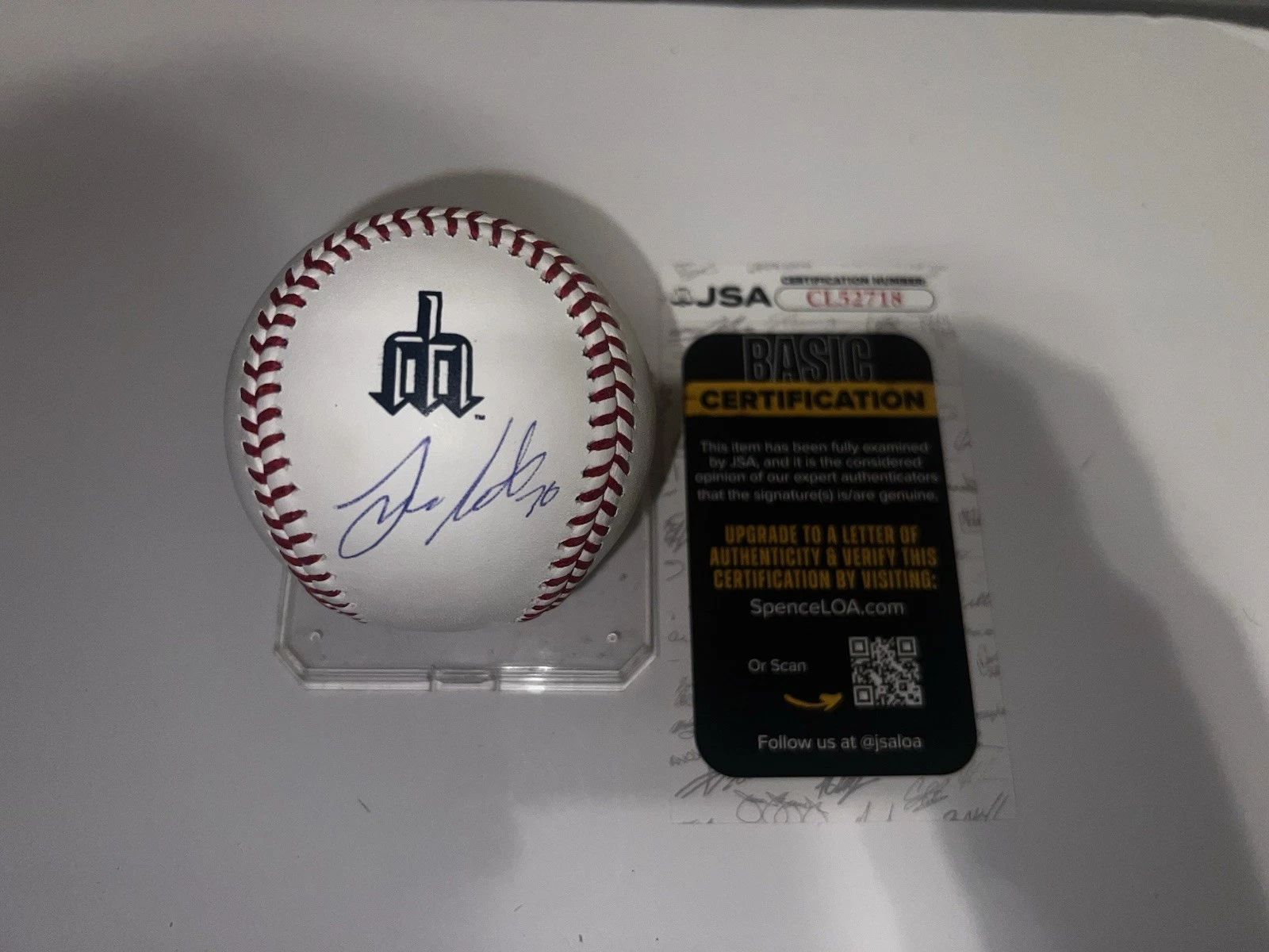 Logan Gilbert Signed Official Seattle Mariners City Connect Baseball JSA Auth #2