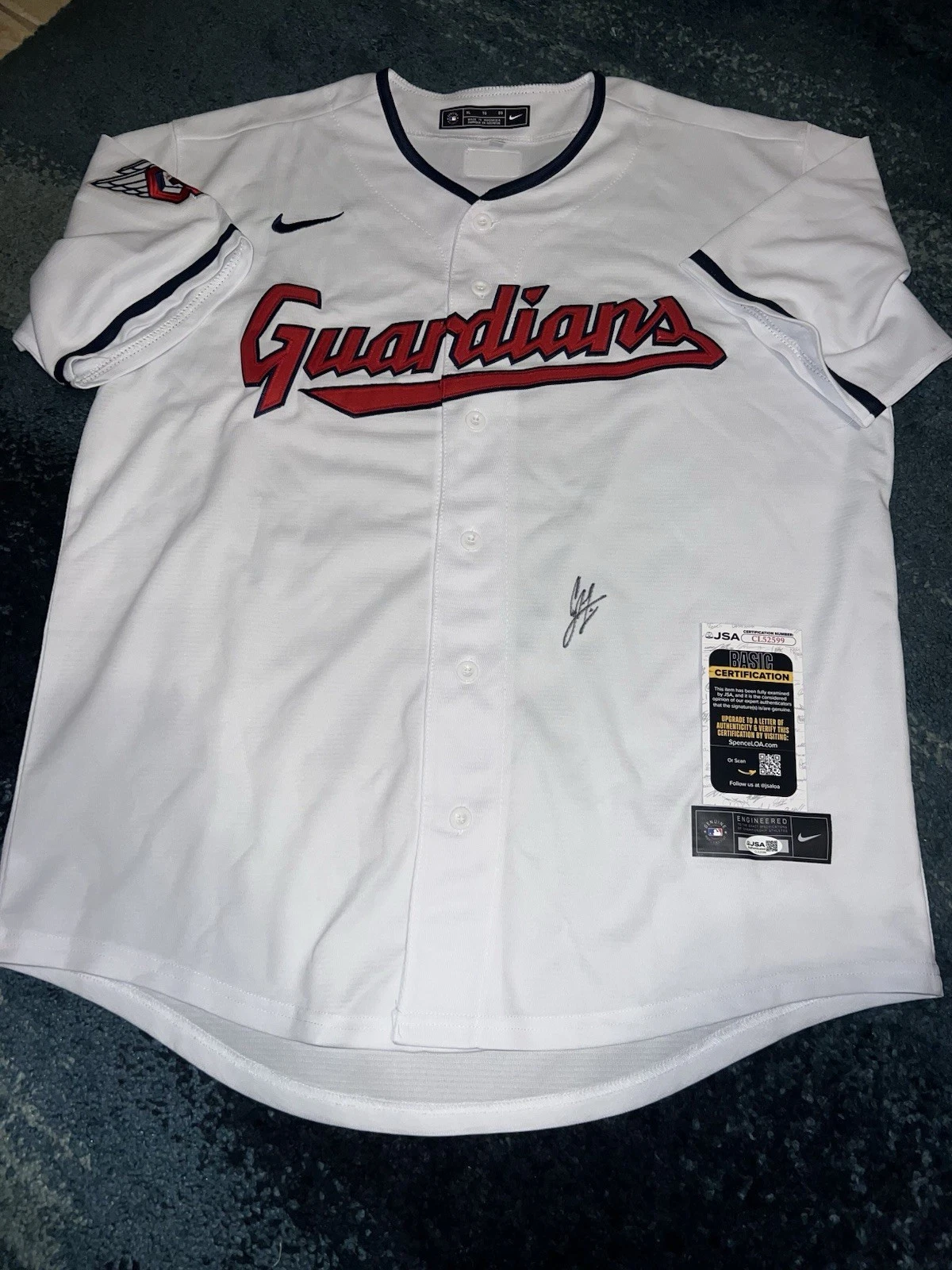 Jaison Chourio Signed Cleveland Guardians Jersey Rookie Star JSA Auth #2