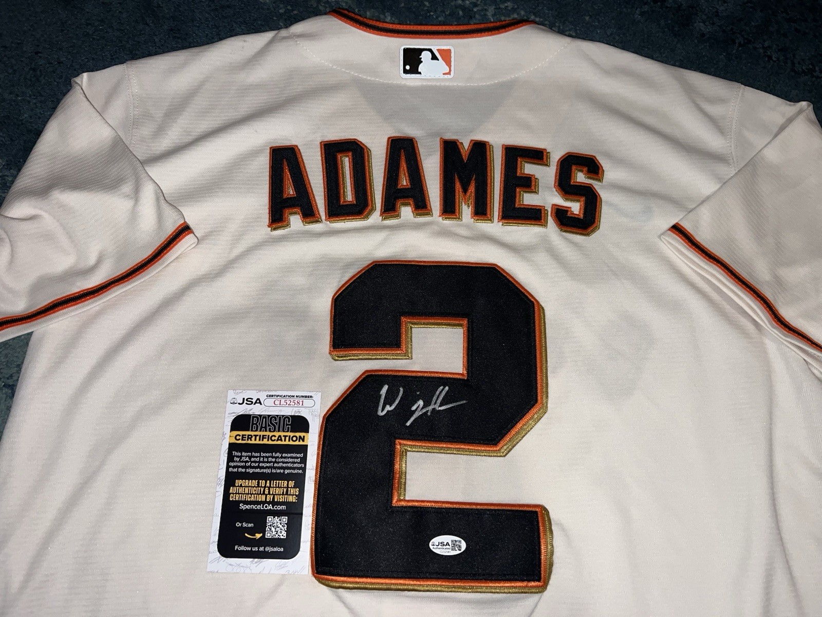 Willy Adames Signed San Francisco Giants Jersey Superstar Slugger JSA Auth