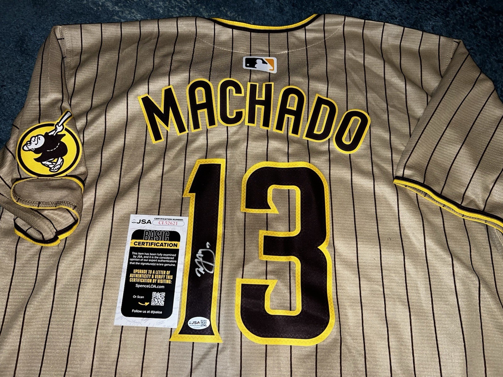 Manny Machado Signed San Diego Padres Jersey Superstar Slugger JSA Auth
