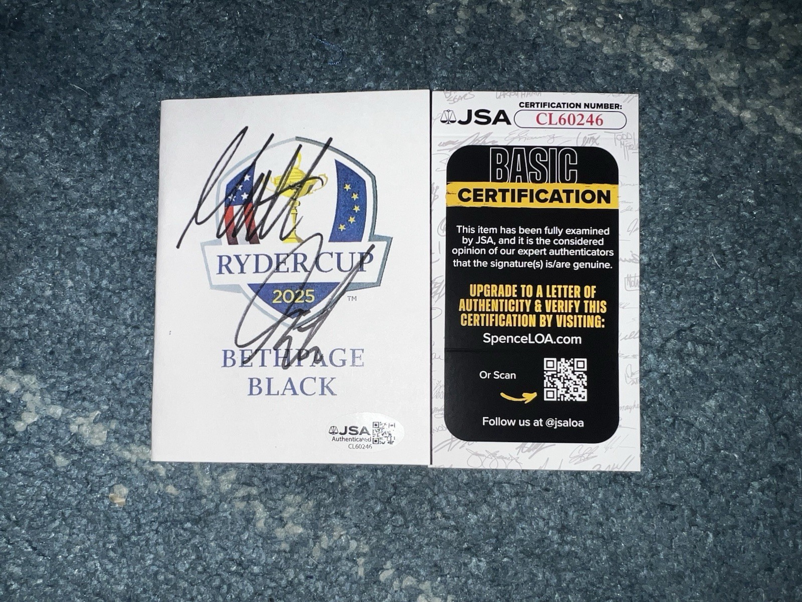Matt Fitzpatrick Signed 2025 Ryder Cup Scorecard Bethpage Black JSA Auth #2
