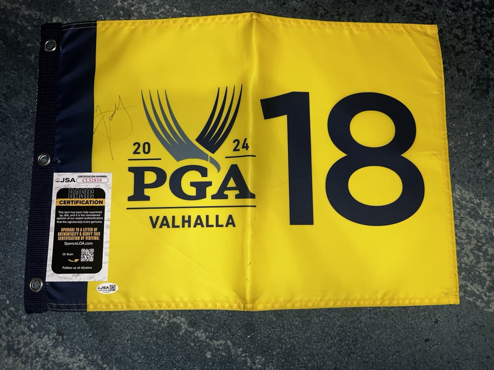 Xander Schauffele Signed Official 2024 PGA Championship Flag Valhalla JSA Auth