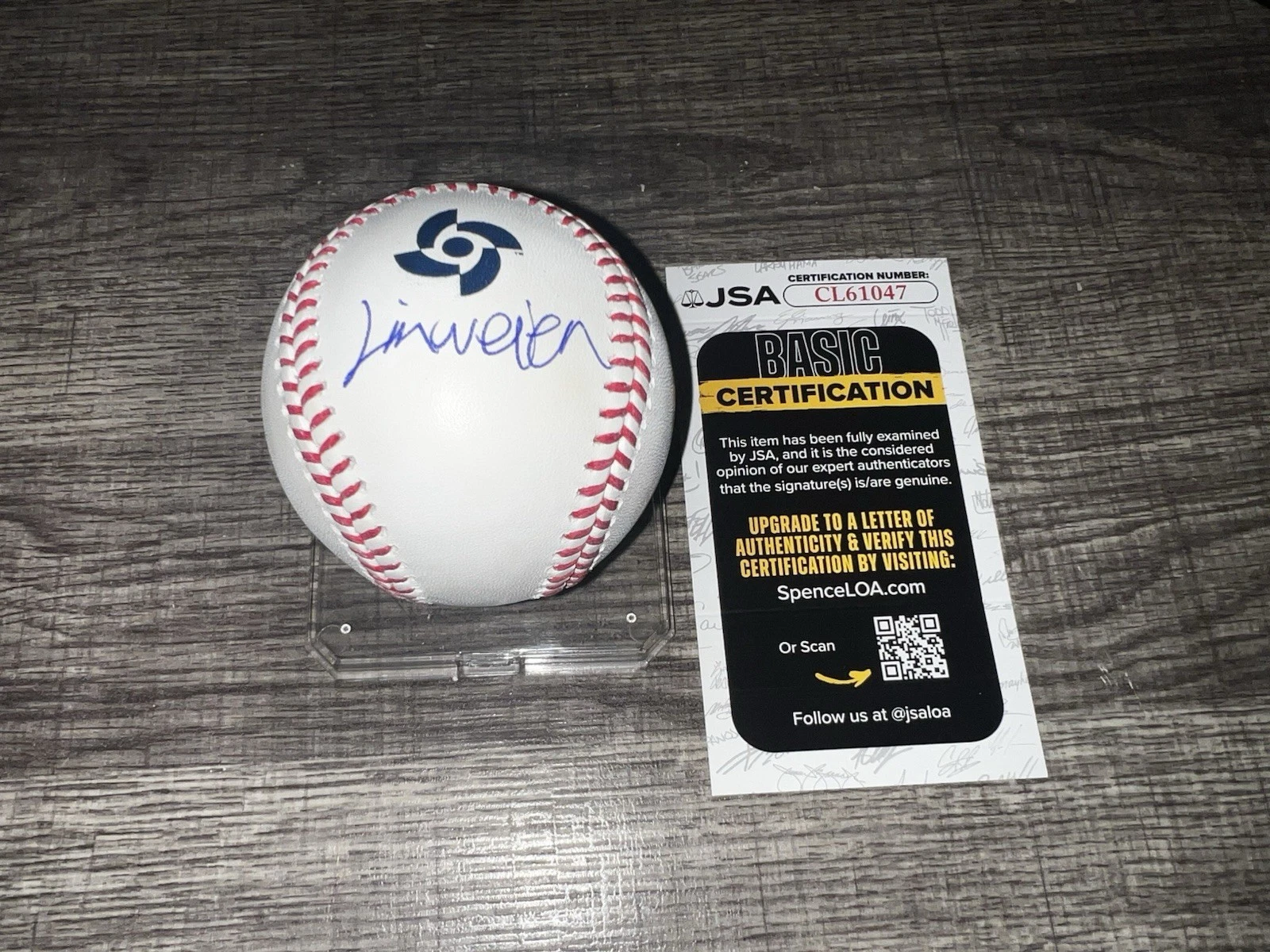 Wei-En Lin Signed Official 2026 World Baseball Classic Baseball Tapei JSA Auth