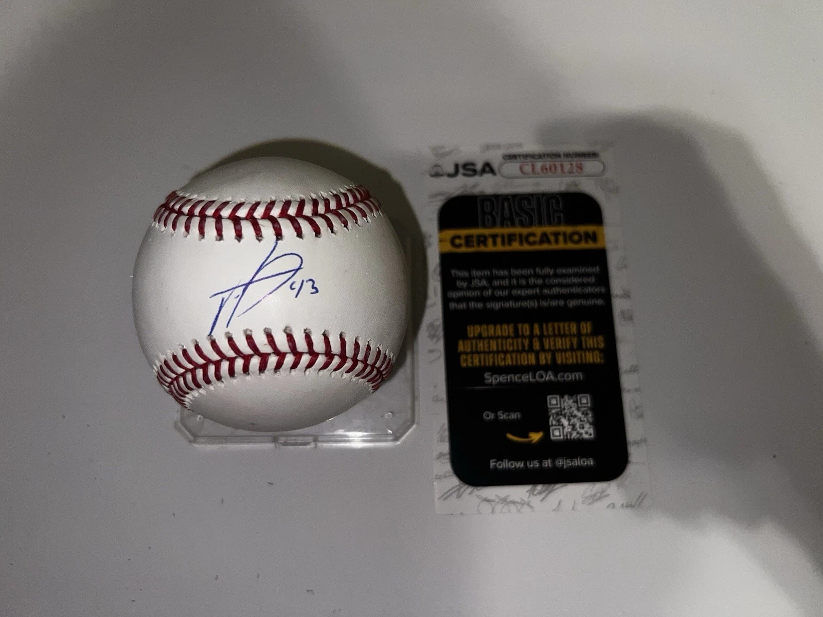 Alexis Diaz Signed Official Major League Baseball Reds Dodgers JSA Auth