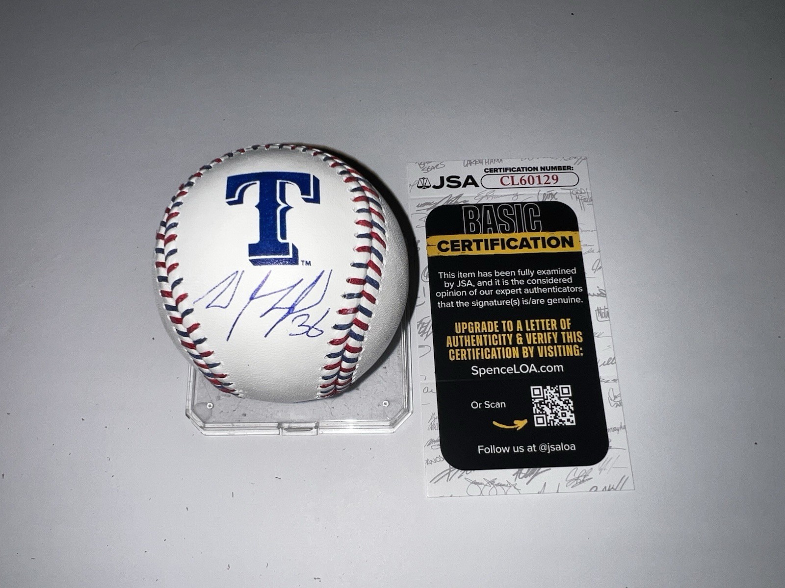 Wyatt Langford Signed Official Texas Rangers Team Stitched Baseball JSA