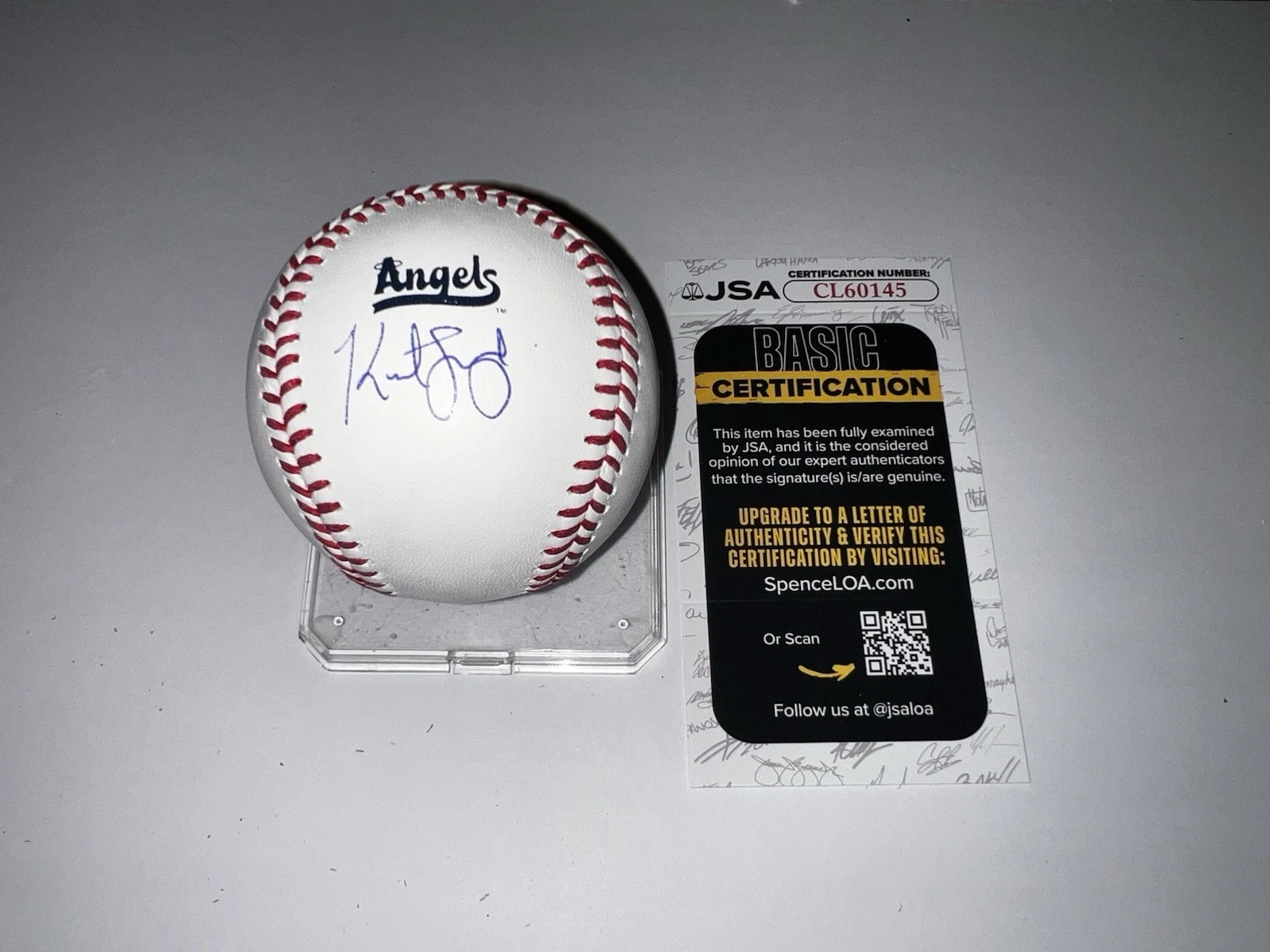 Kurt Suzuki Signed Official Los Angeles Angels City Connect Baseball JSA