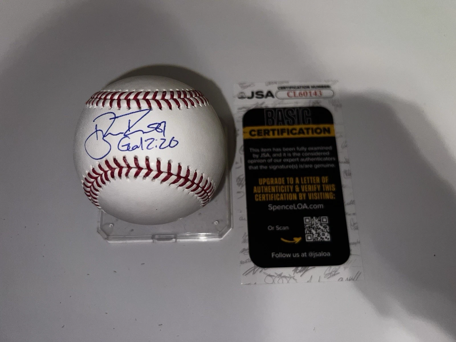 Ryan Thompson Signed Official Major League Baseball Arizona Diamondbacks JSA