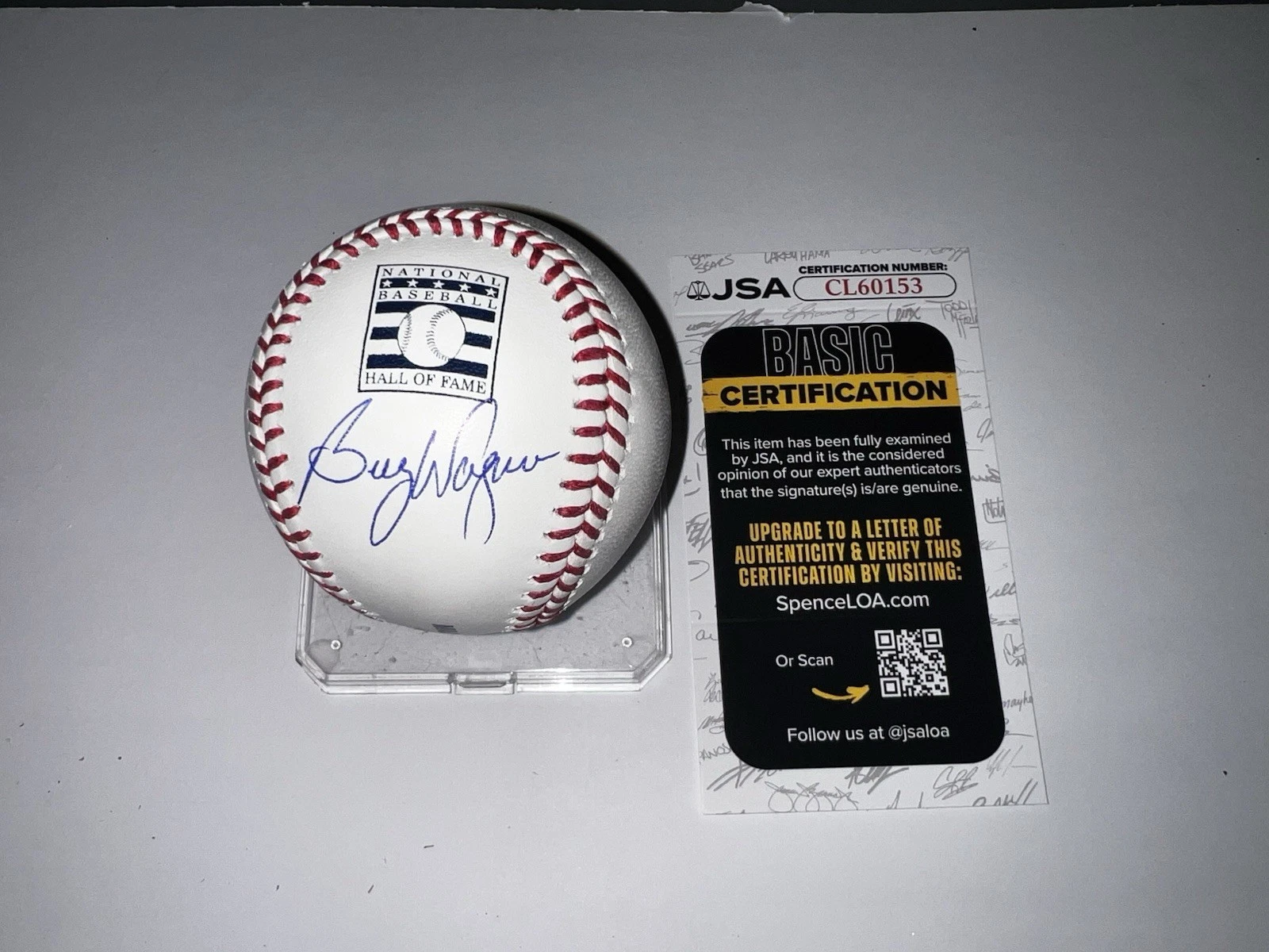 Billy Wagner Signed Official Hall Of Fame Baseball 2025 Astros Mets JSA