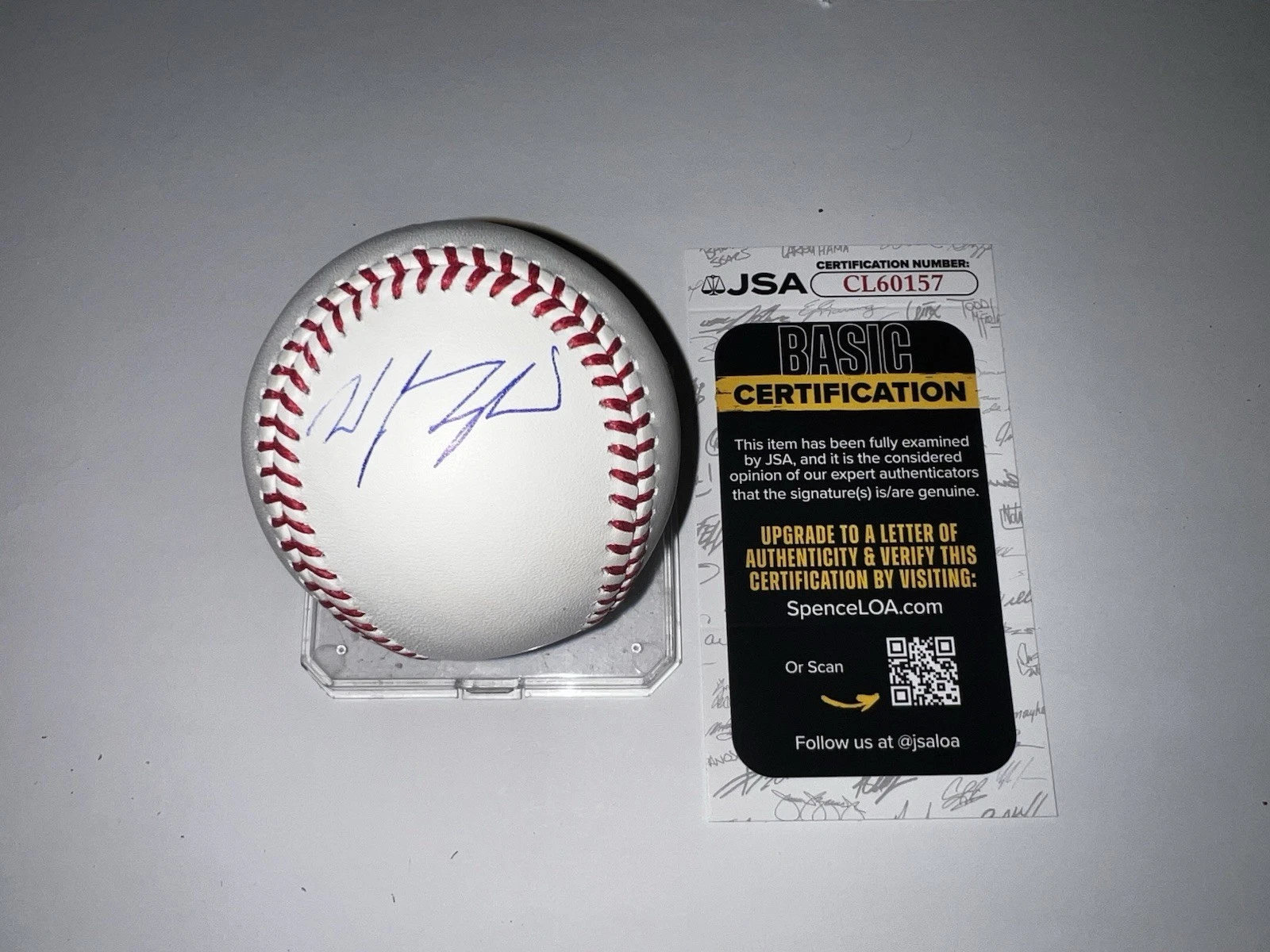 Wyatt Langford Signed Official Major League Baseball Texas Rangers JSA Auth