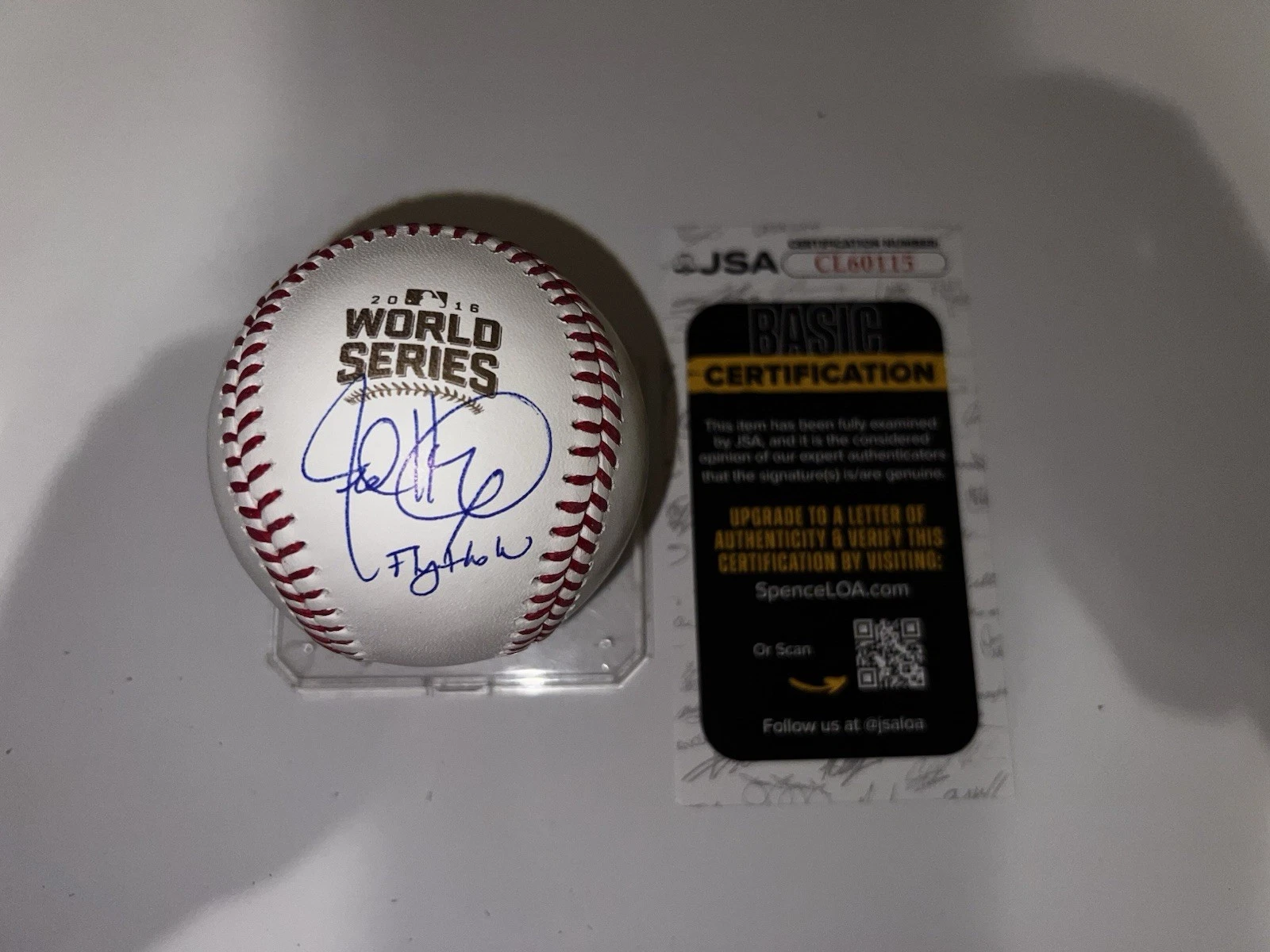 Jed Hoyer Signed Official 2016 World Series Baseball Chicago Cubs Fly The W JSA