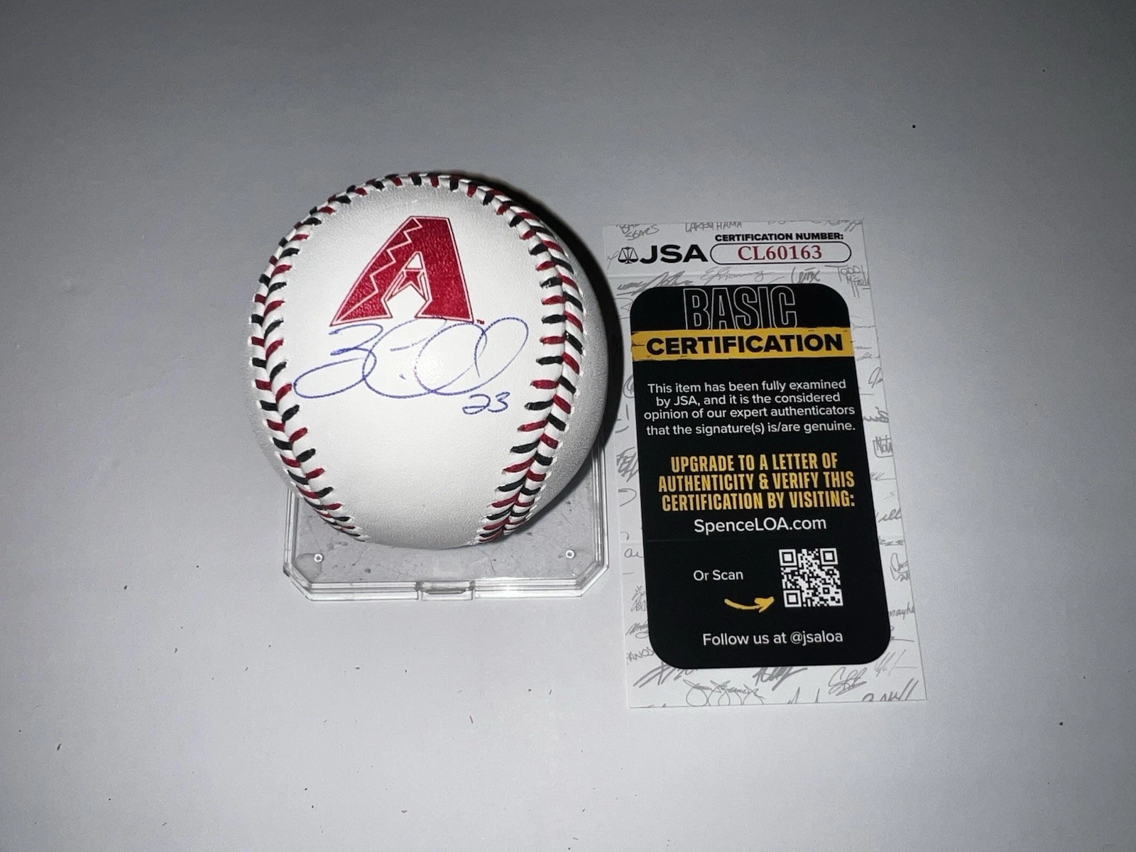 Zac Gallen Signed Official Arizona DBacks Team Stitched Baseball JSA