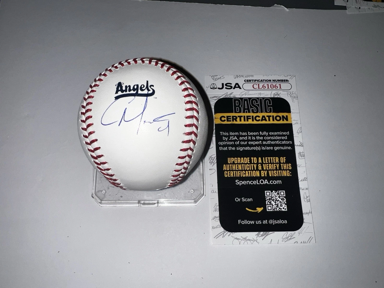 Christian Moore Signed Official Los Angeles Angels City Connect Baseball JSA