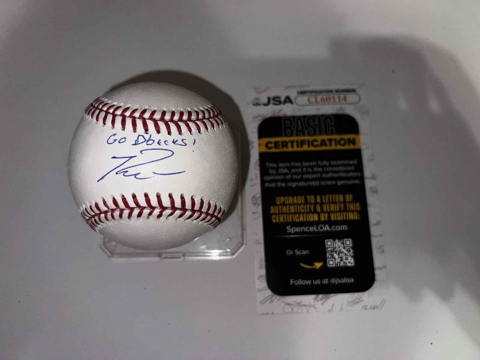 Ryan Waldschmidt Signed Official Major League Baseball Arizona DBacks JSA