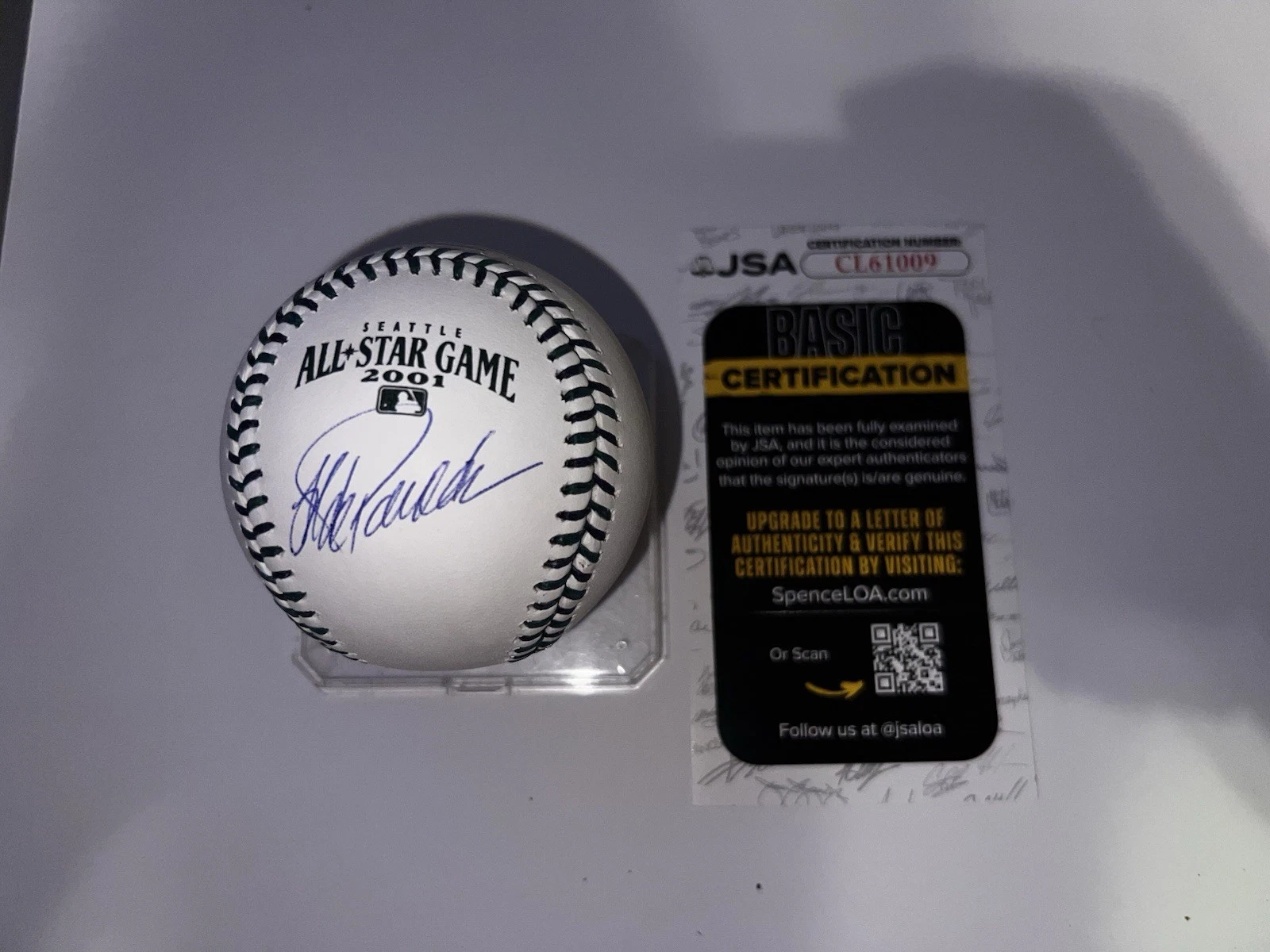Jorge Posada Signed Official 2001 All Star Baseball New York Yankees JSA Auth