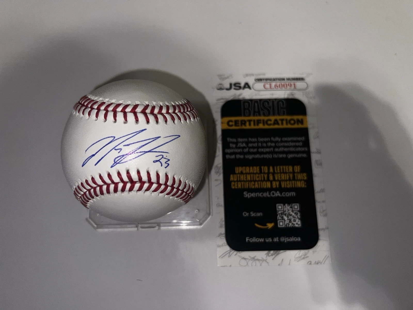 Michael Helman Signed Official Major League Baseball Texas Ranger JSA Auth