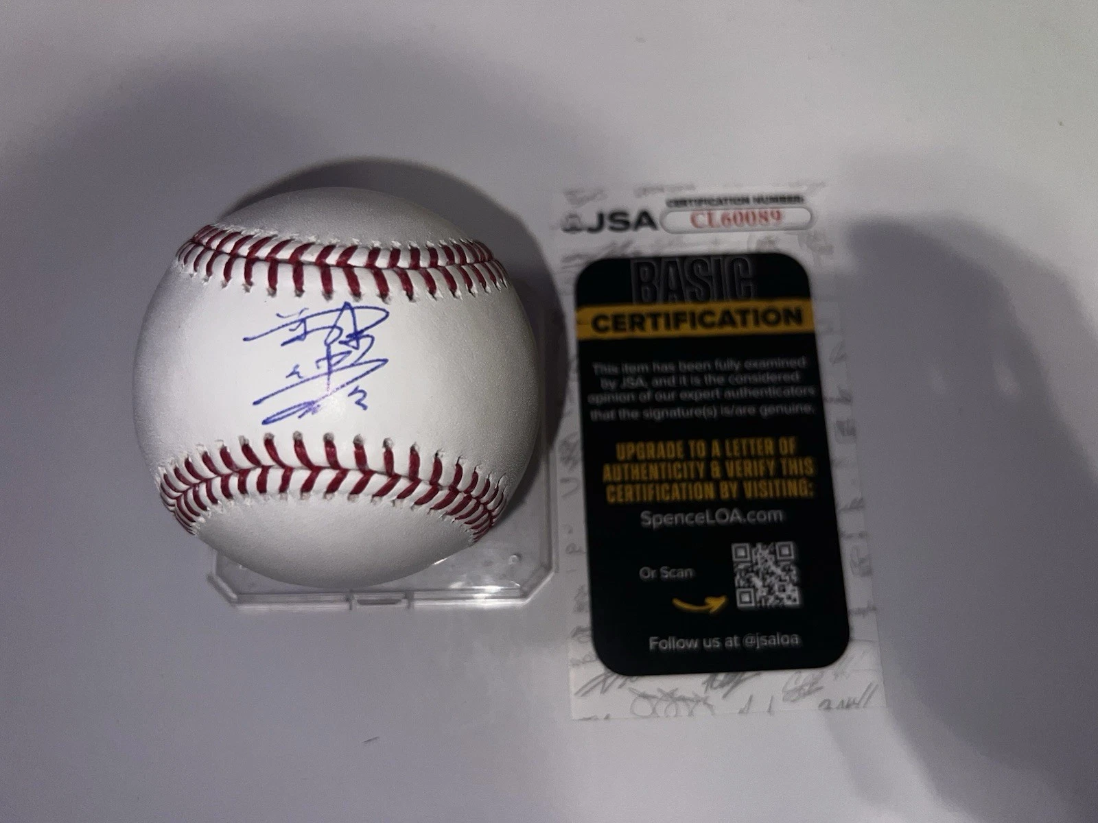 Chen Zhong-Ao Zhuang Signed Official Major League Baseball Athletics JSA Auth