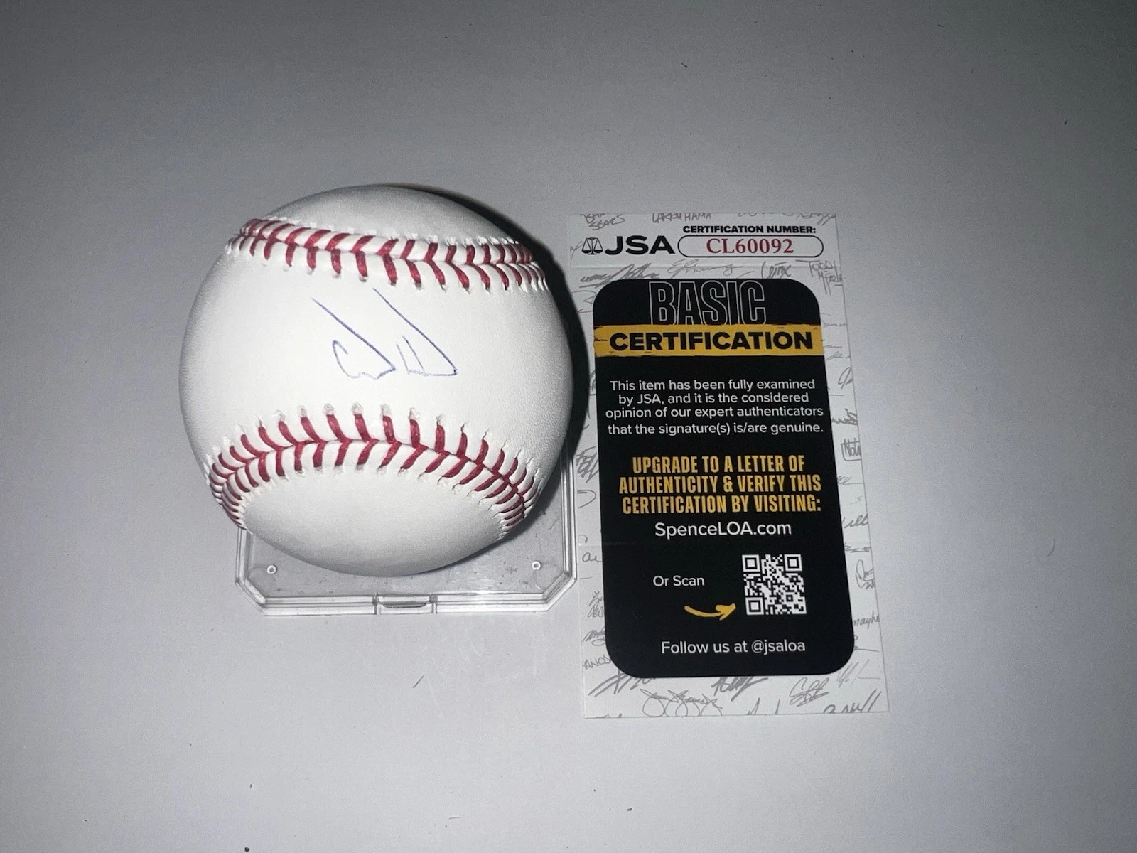 Carson Whisenhunt Signed Official Major League Baseball San Fran Giants JSA Auth
