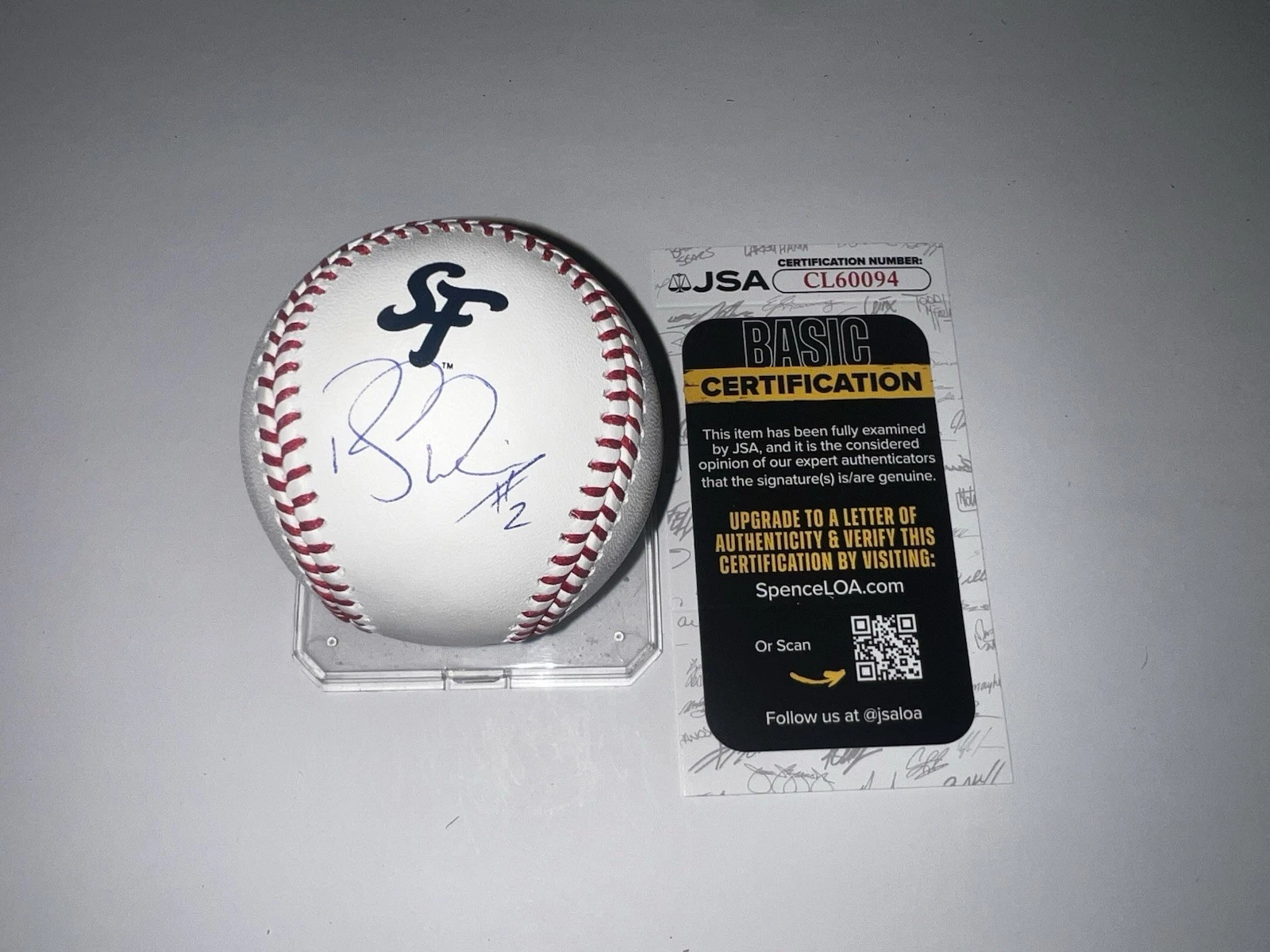Randy Winn Signed Official San Francisco Giants City Connect Baseball JSA