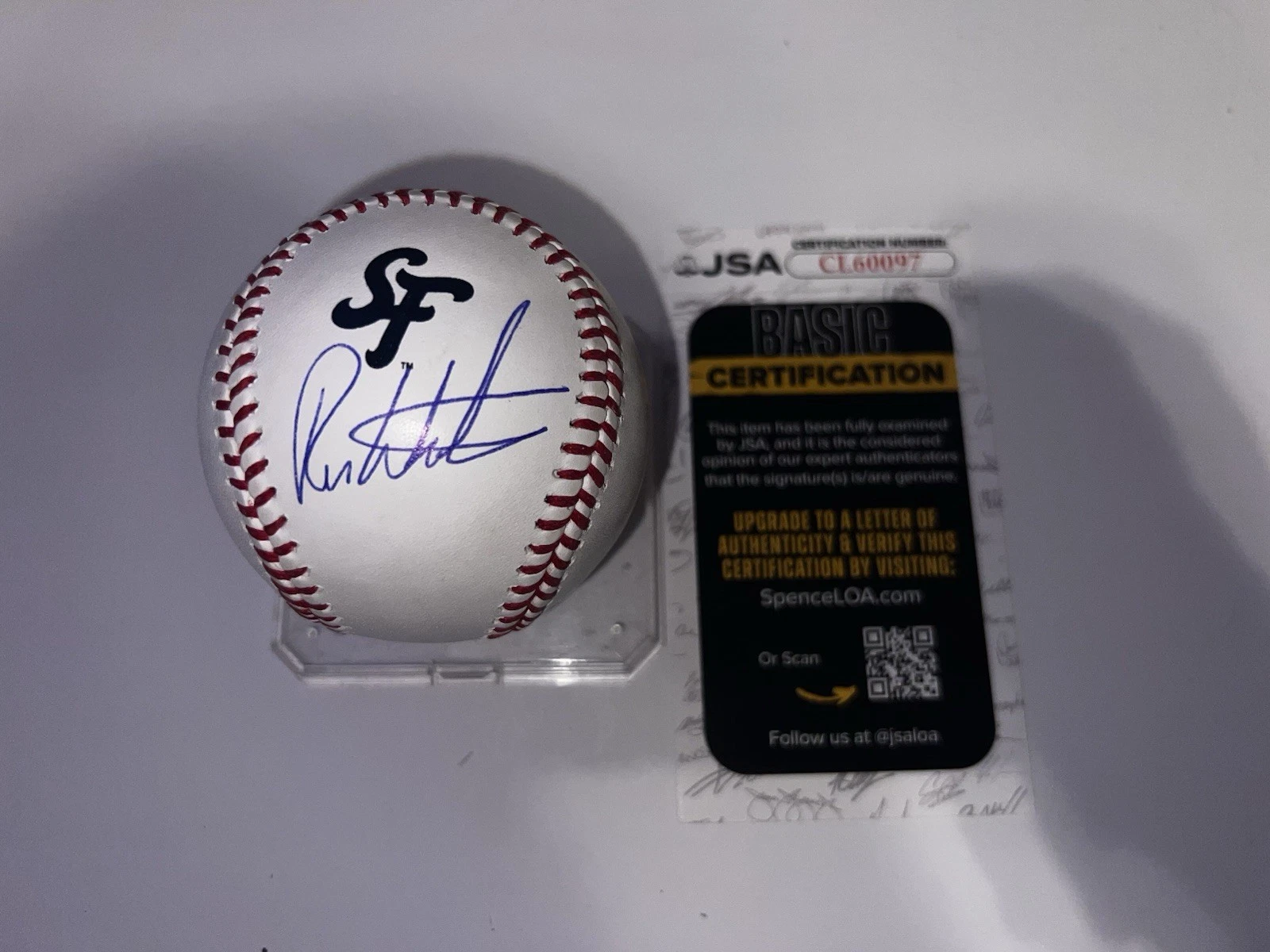 Ron Wotus Signed Official San Francisco Giants City Connect Baseball JSA