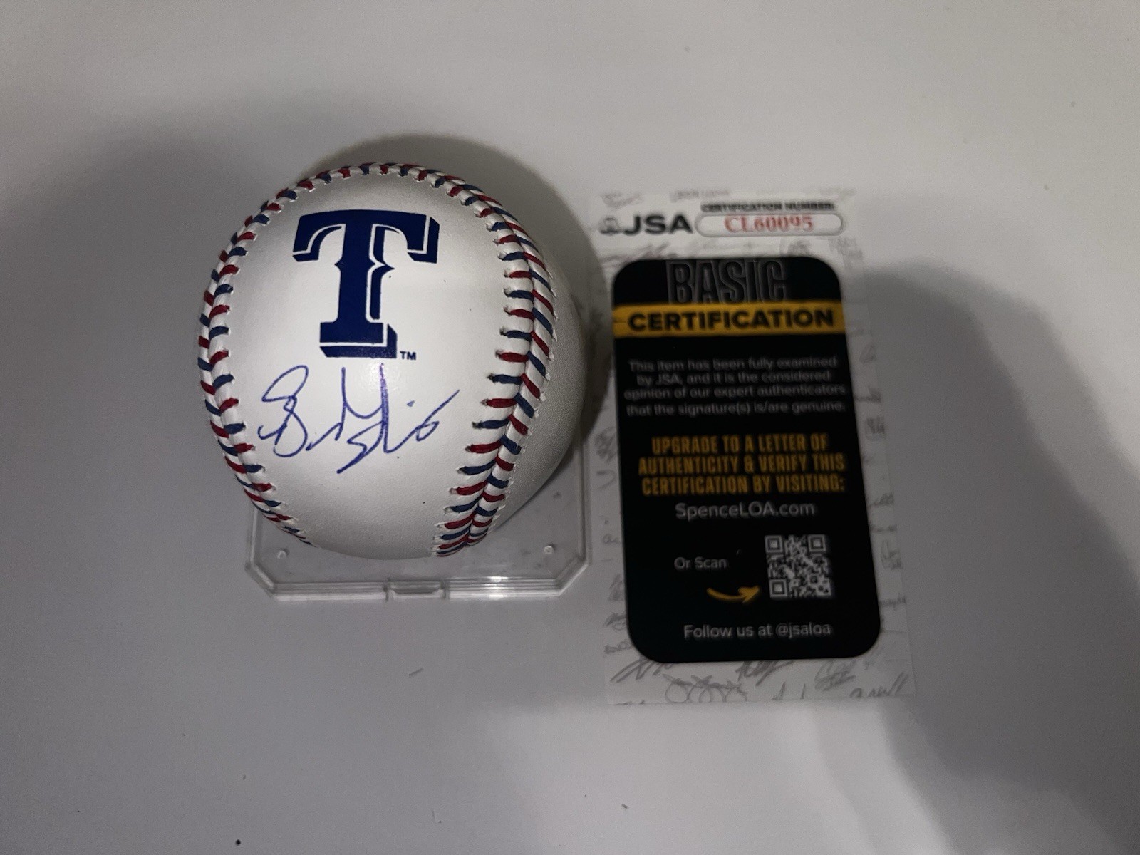 Brandon Nimmo Signed Official Texas Rangers Team Stitched Baseball JSA Auth