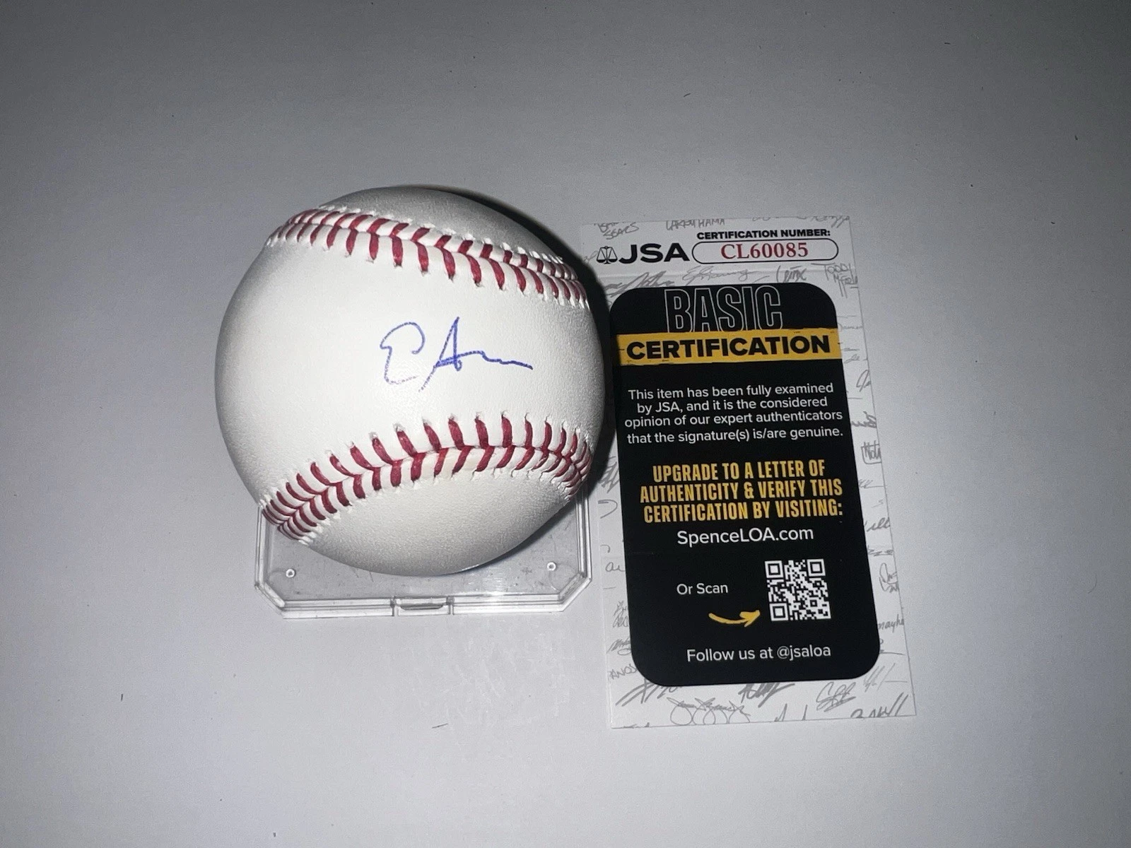 Elvis Alvarado Signed Official Major League Baseball Athletics Star JSA Auth