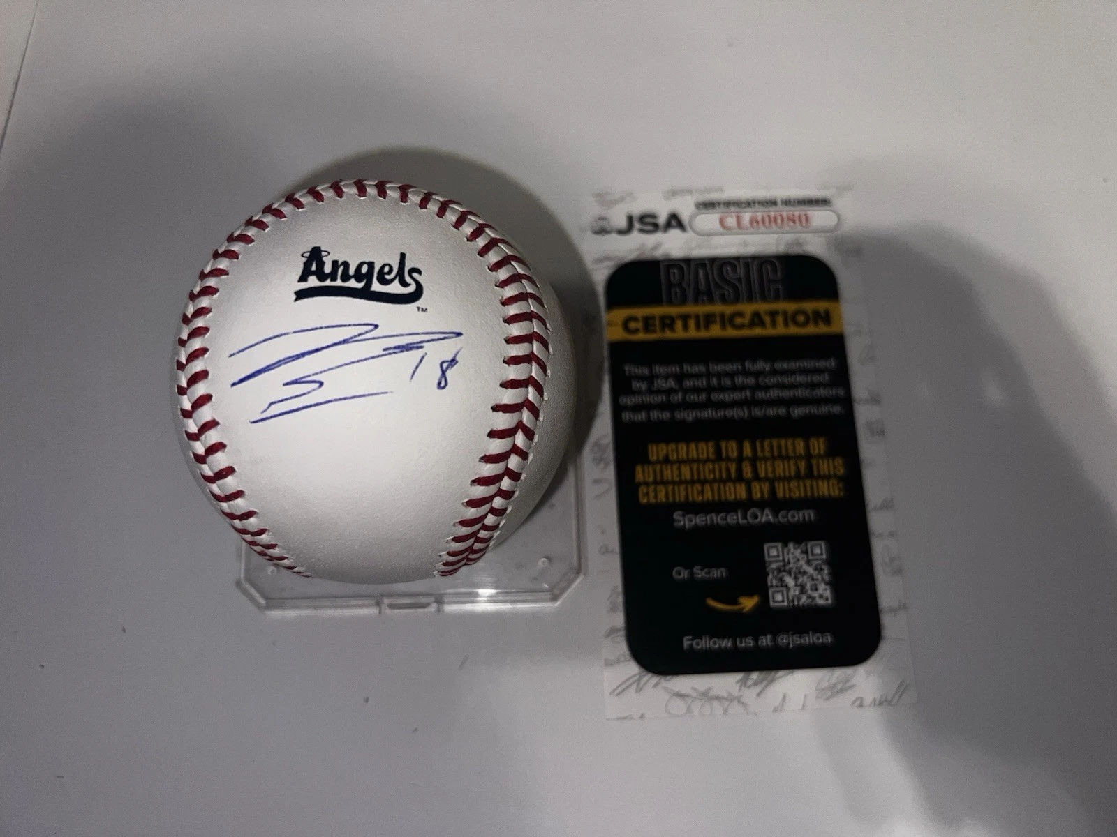 Nolan Schanuel Signed Official Los Angeles Angels City Connect Baseball JSA