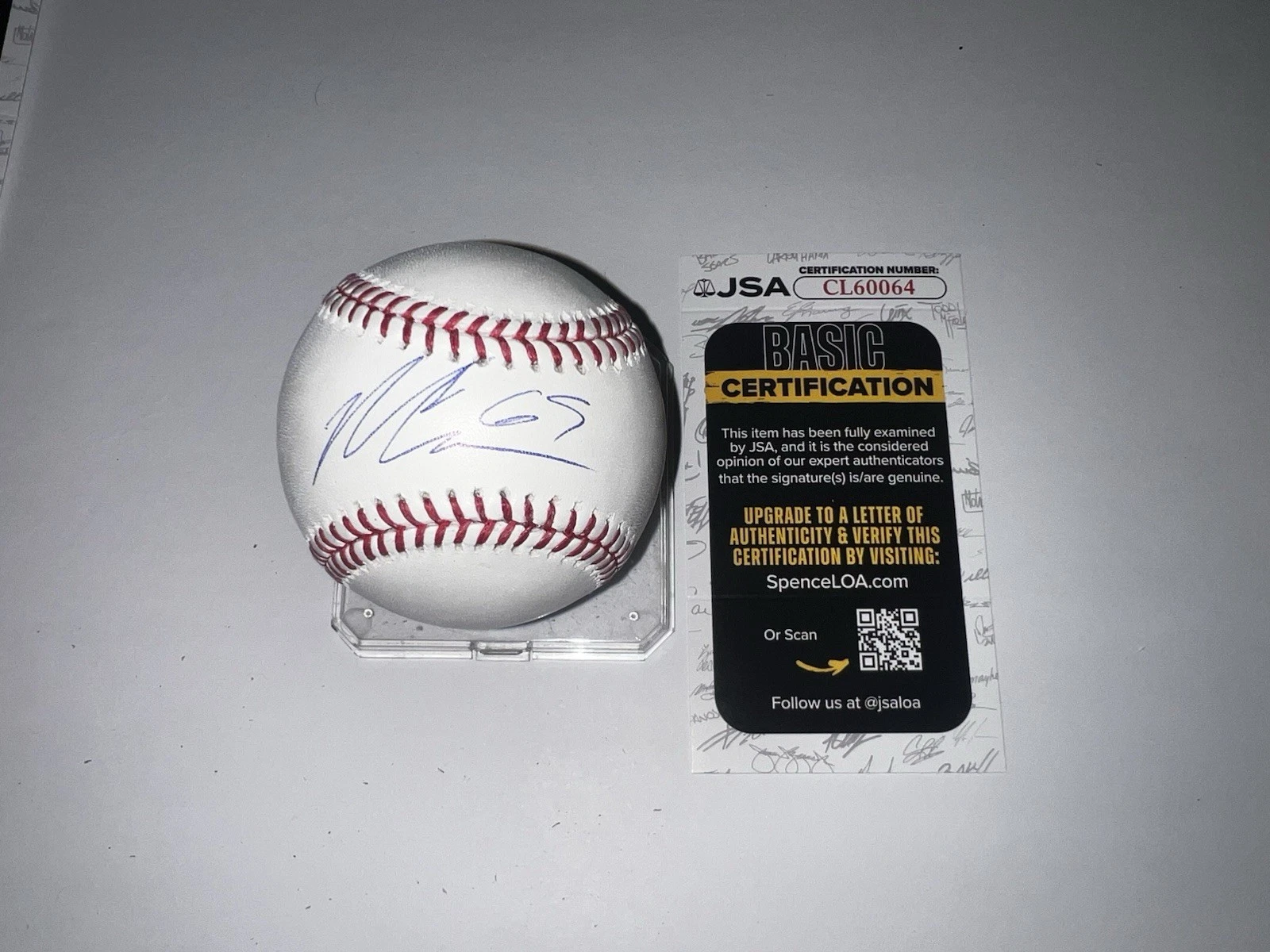 Noah Cameron Signed Official Major League Baseball Kansas City Royals JSA Auth