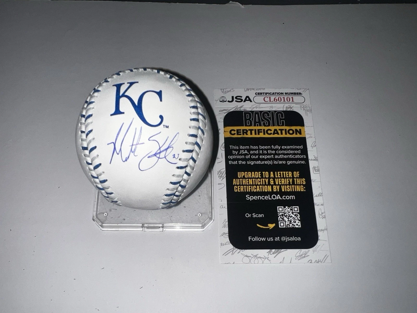 Matt Strahm Signed Official Kansas City Royals Team Stitched Baseball JSA Auth
