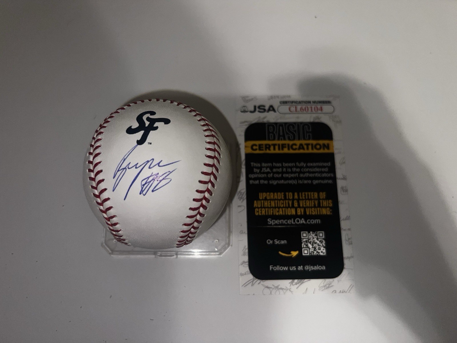 Bryce Eldridge Signed Official San Francisco Giants City Connect Baseball JSA