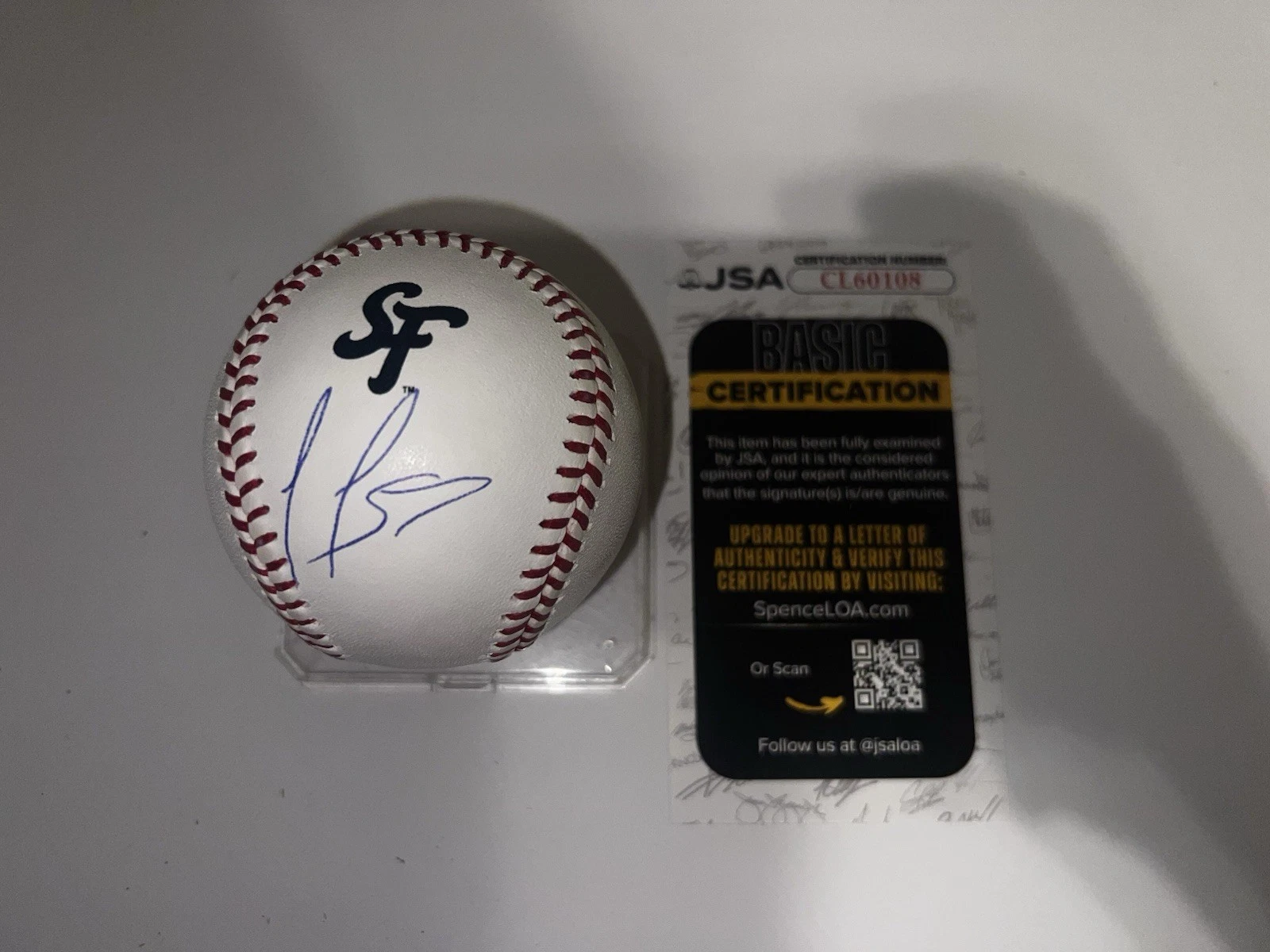 Luis Arraez Signed Official San Francisco Giants City Connect Baseball JSA