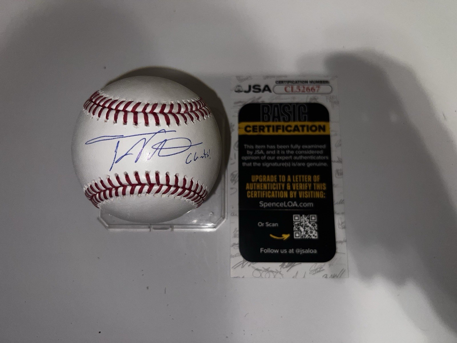 Tony Vitello Signed Official Major League Baseball San Fran Giants JSA Auth