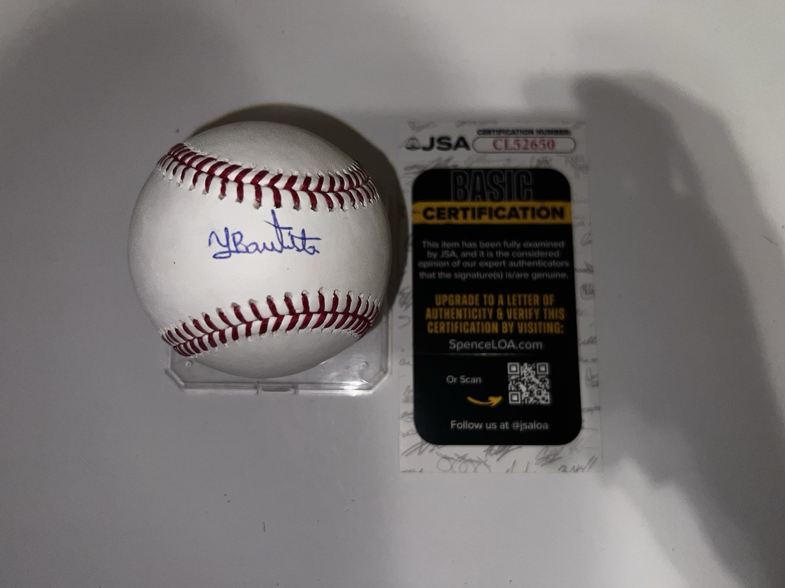 Yorger Bautista Signed Official Major League Baseball Seattle Mariners JSA Auth