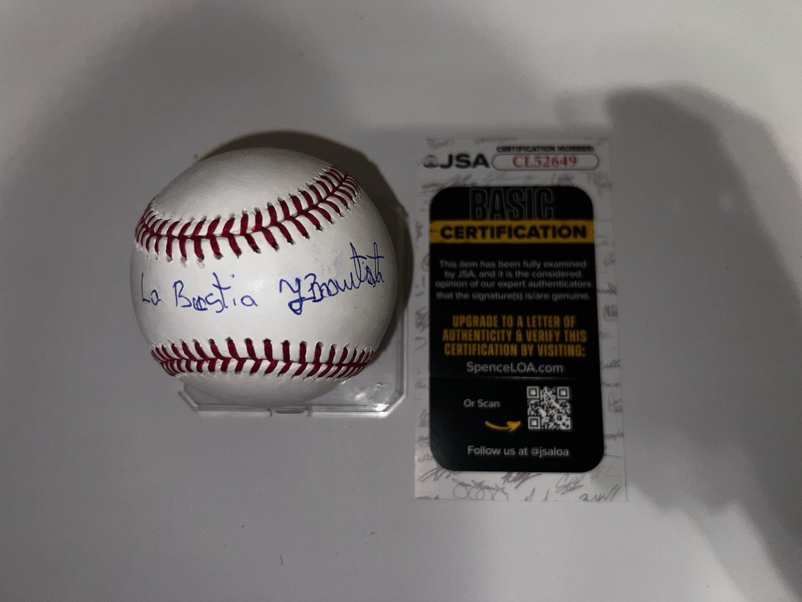 Yorger Bautista Signed Official Major League Baseball Seattle Mariners JSA #2