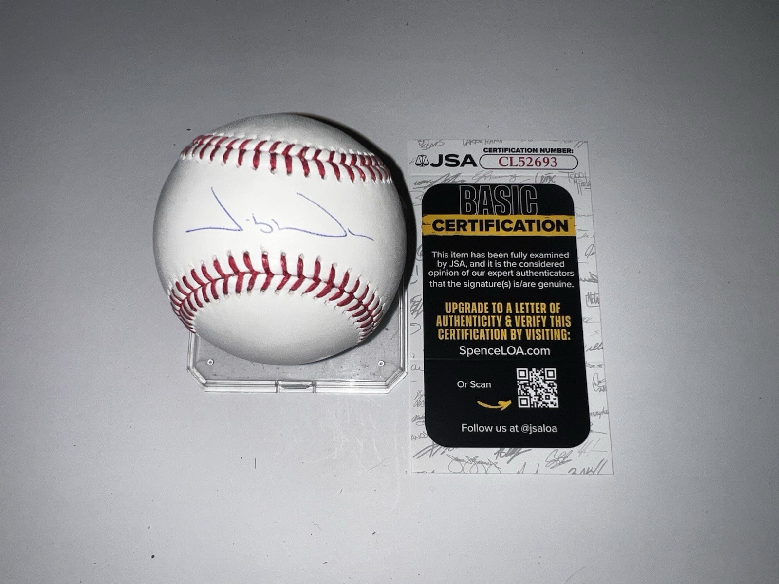 Jacob Wilson Signed Official Major League Baseball Athletics Star JSA Auth