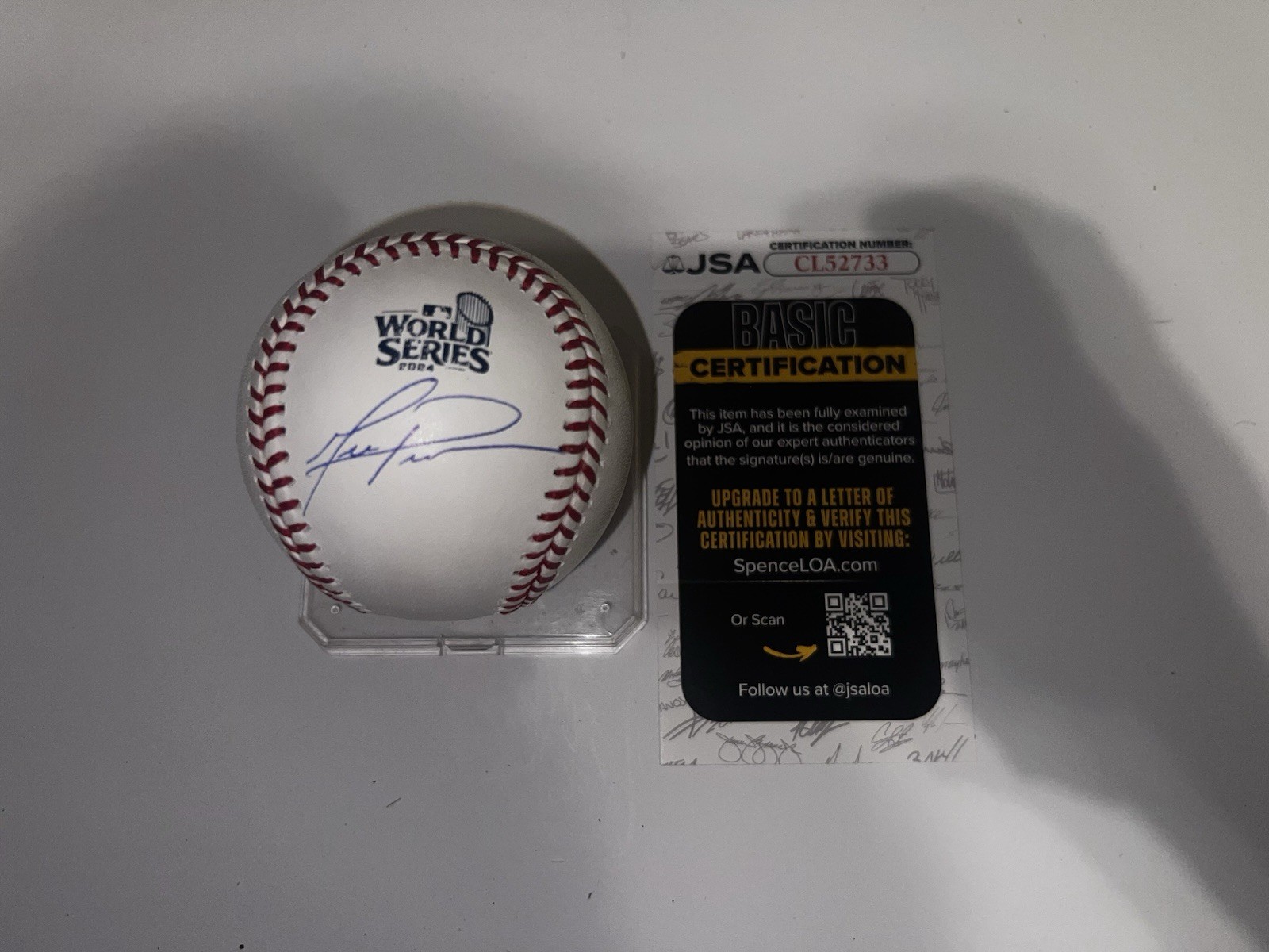 Mark Prior Signed Official 2024 World Series Baseball LA Dodgers JSA Auth