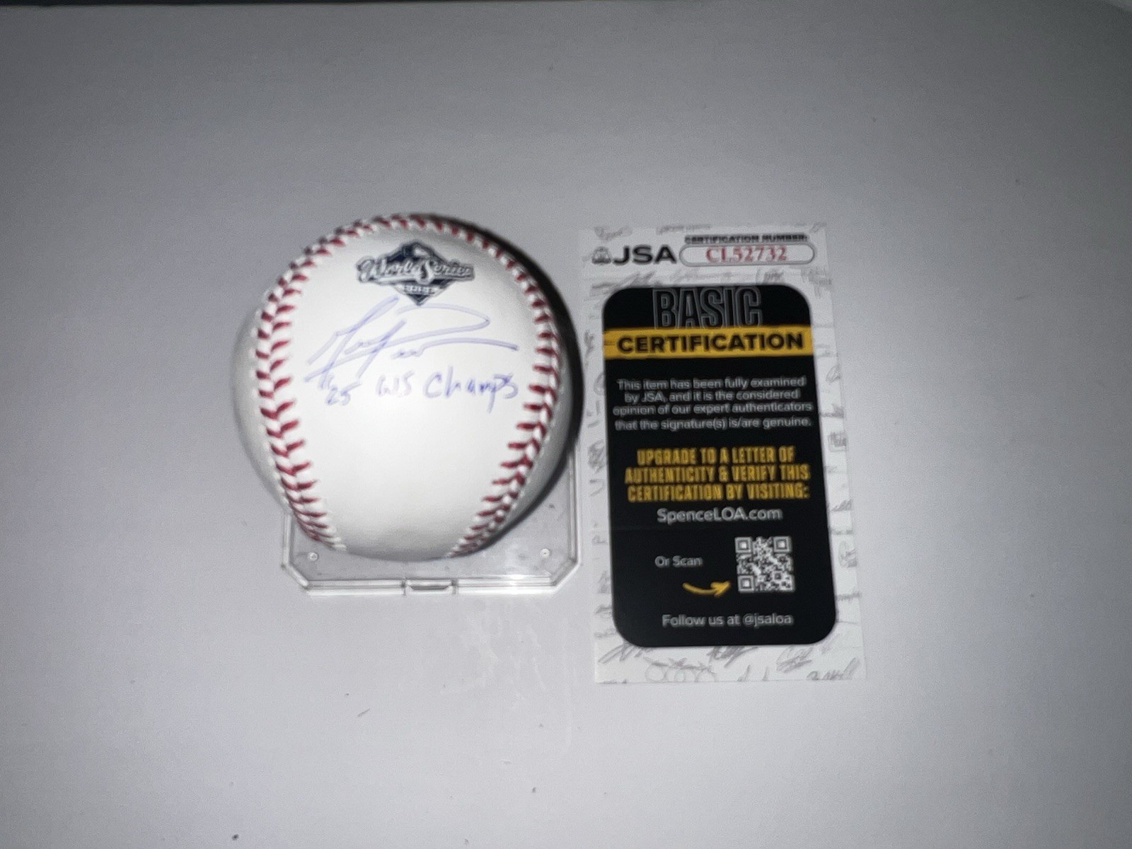 Mark Prior Signed Official 2025 World Series Baseball LA Dodgers JSA Auth