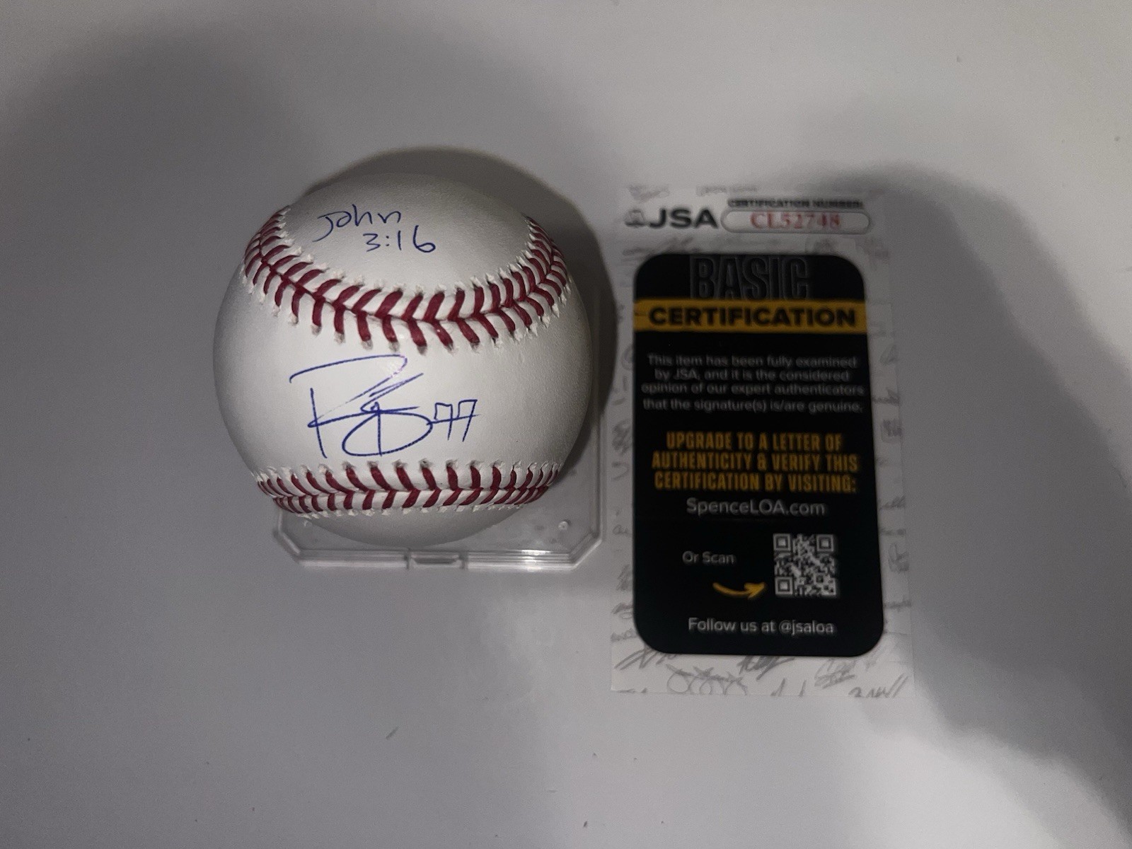 River Ryan Signed Official Major League Baseball LA Dodgers JSA Auth