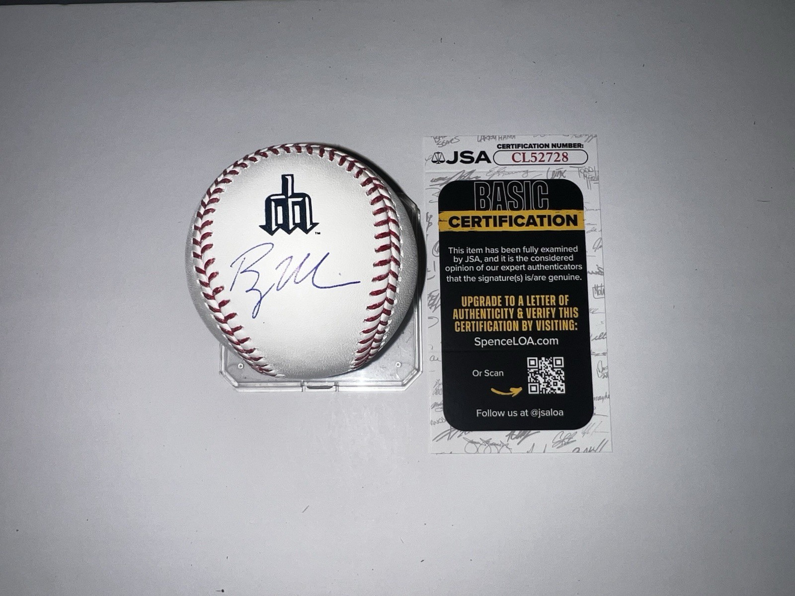 Bryce Miller Signed Official Seattle Mariners City Connect Baseball JSA Auth #2