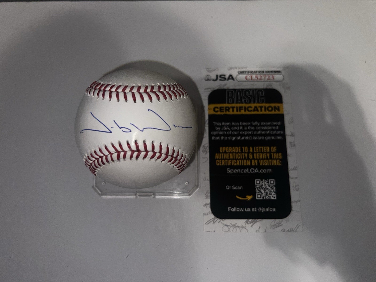 Jacob Wilson Signed Official Major League Baseball Athletics Star JSA Auth #3