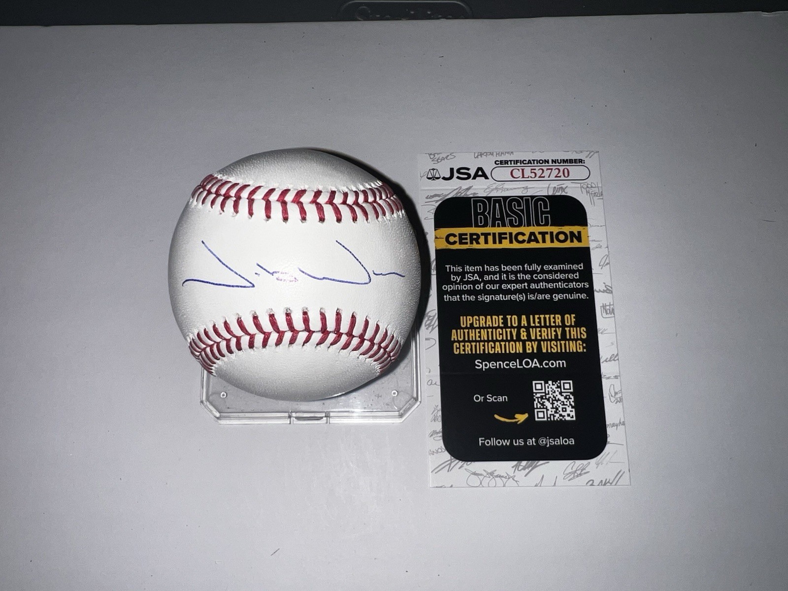 Jacob Wilson Signed Official Major League Baseball Athletics Star JSA Auth #6