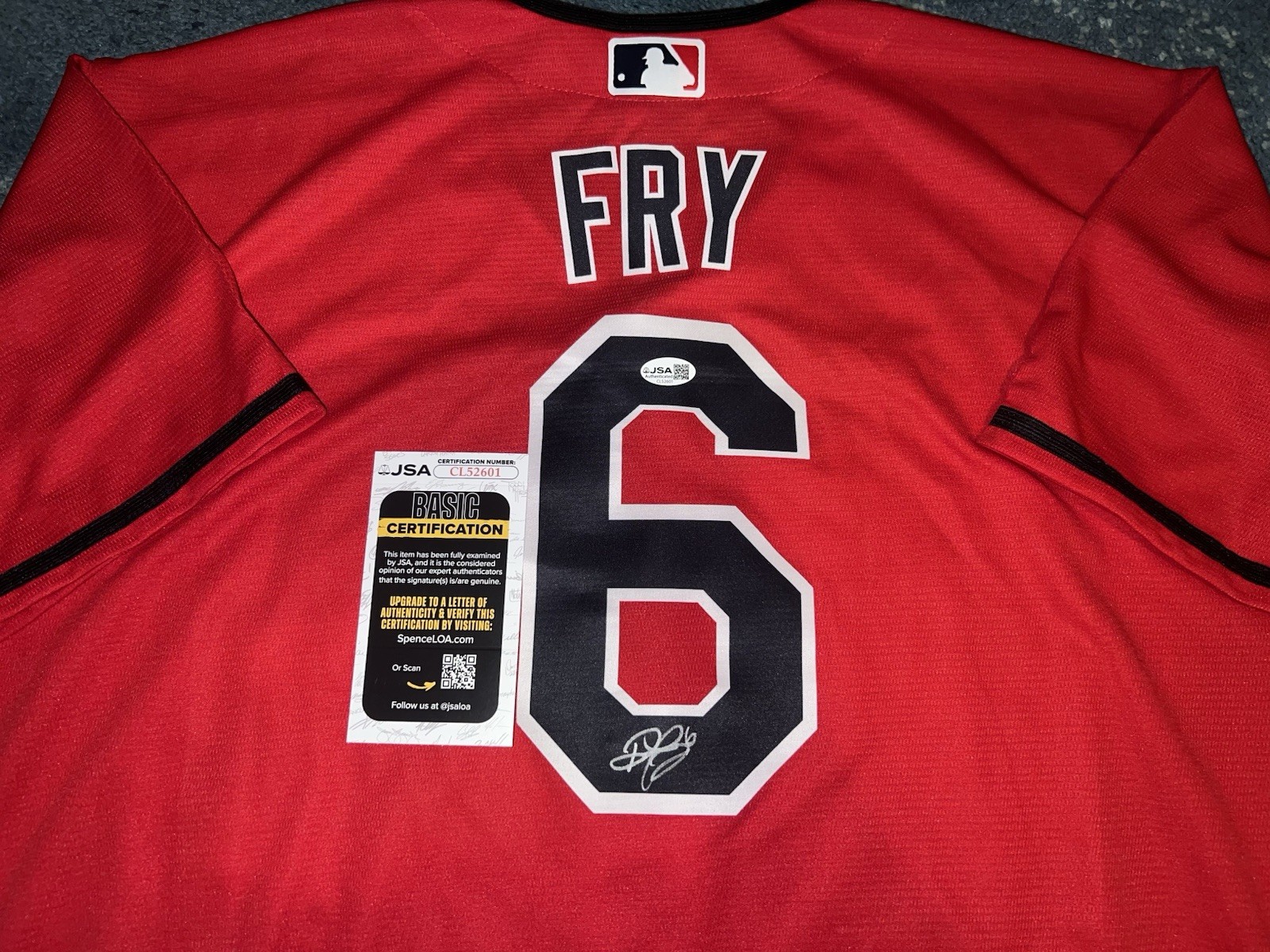 David Fry Signed Cleveland Guardians Jersey All Star Slugger JSA Auth