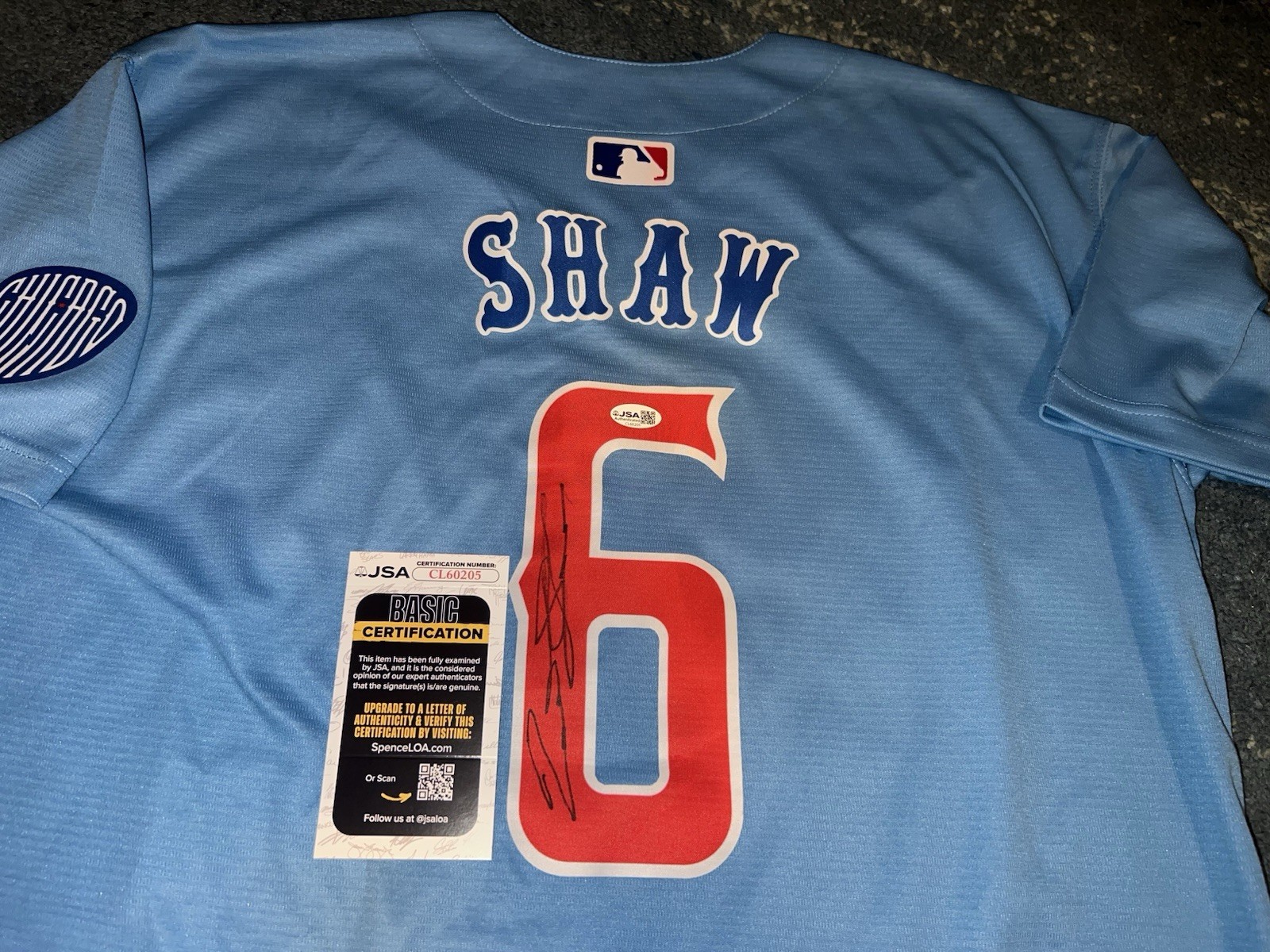 Matt Shaw Signed Chicago Cubs Jersey All Star Slugger JSA Auth