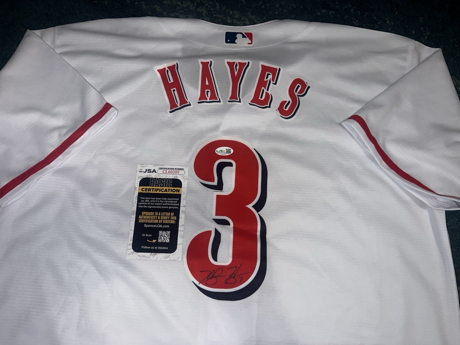 Ke'Bryan Hayes Signed Cincinnati Reds Jersey All Star Slugger JSA Auth