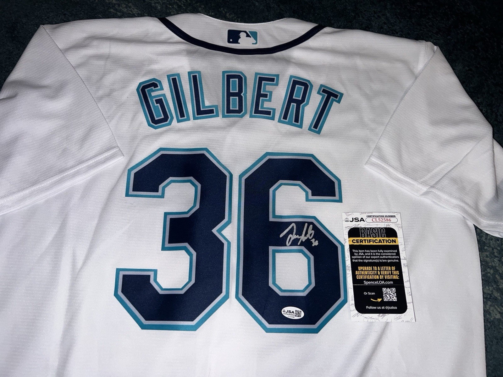 Logan Gilbert Signed Seattle Mariners Jersey Superstar Ace JSA Auth