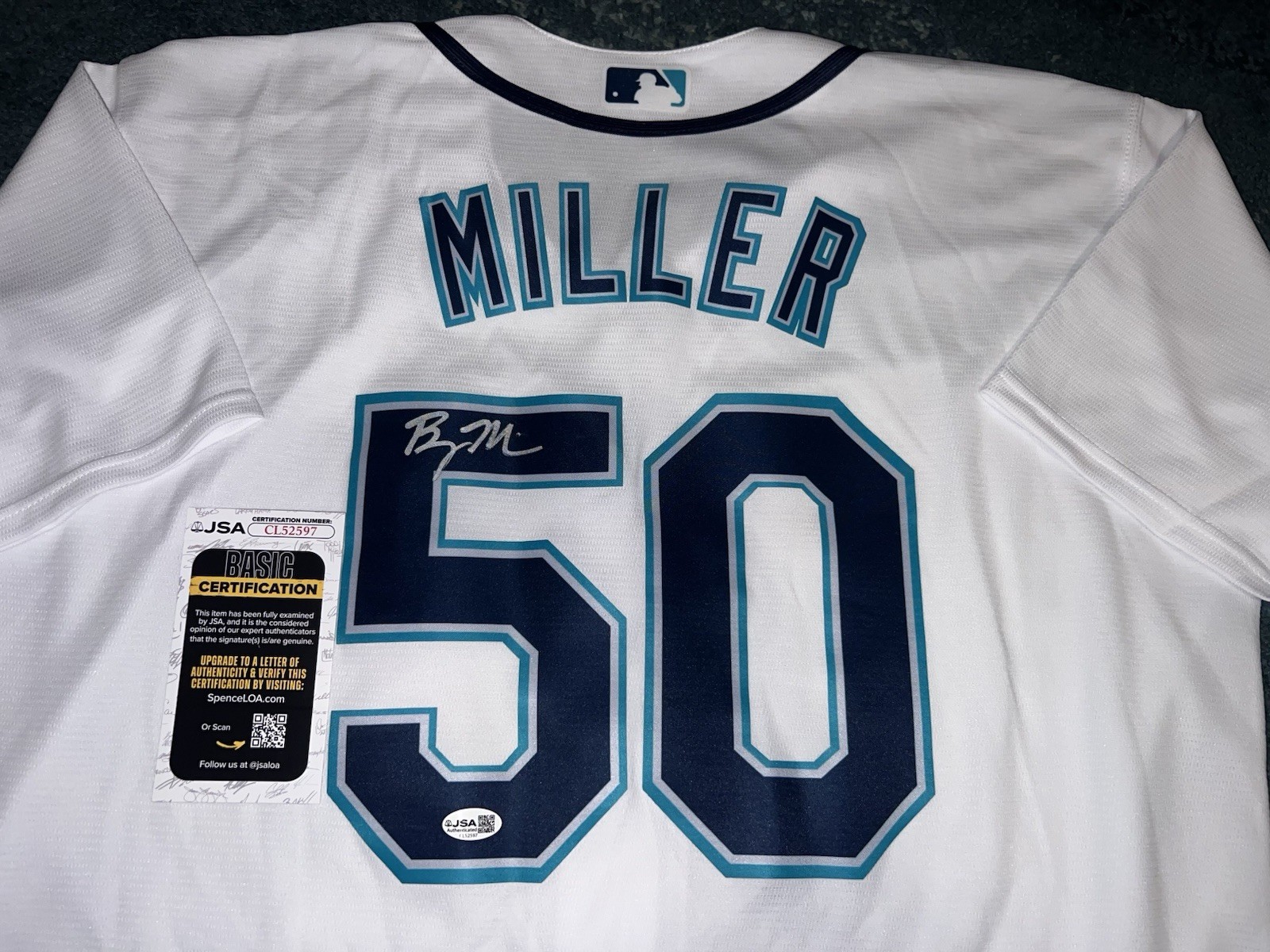 Bryce Miller Signed Seattle Mariners Jersey Superstar Ace JSA Auth #2