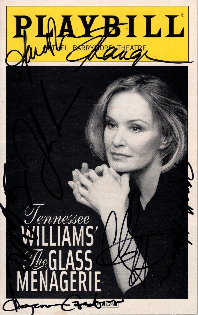 TENNESSEE WILLIAMS THE GLASS MENAGERIE Signed CAST Playbill w/ Hologram COA