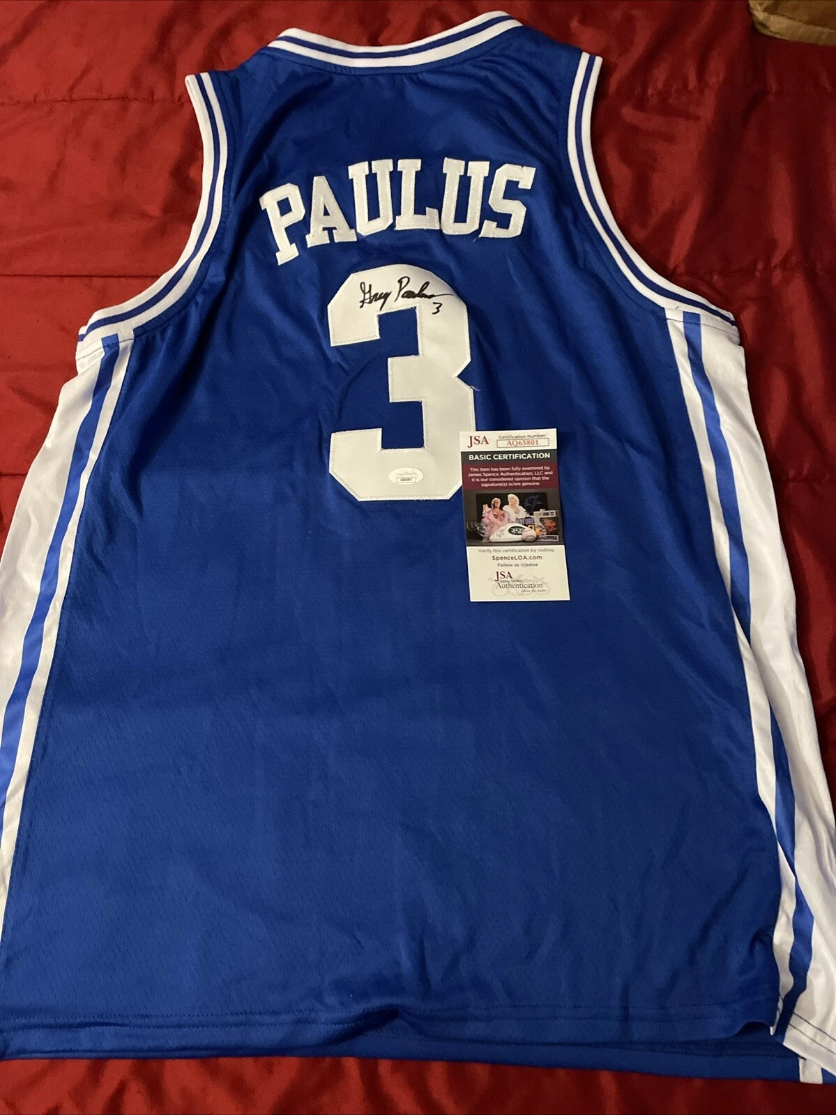 DUKE BLUE DEVILS- GREG PAULUS SIGNED AUTOGRAPH JERSEY JSA COA BASKETBALL