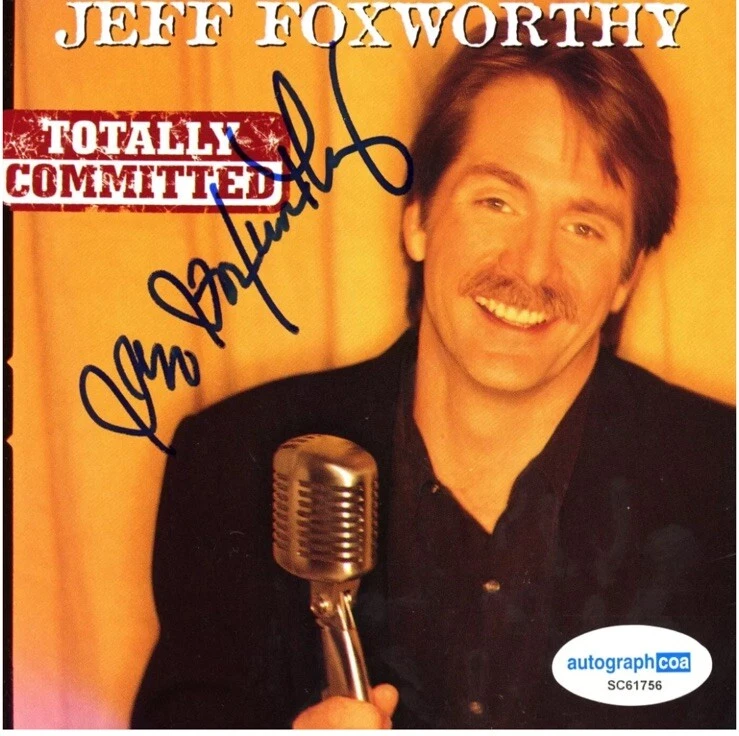 COMEDIAN JEFF FOXWORTHY SIGNED AUTOGRAPHED CD TOTALLY COMMITTED ACOA COA LEGEND