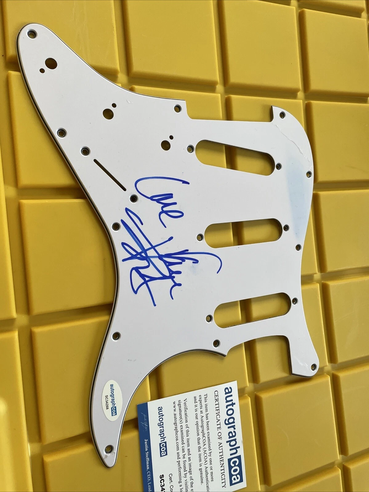 JANE EUGENE SIGNED AUTOGRAPH STRAT GUITAR PICKGUARD ACOA LOOSE ENDS