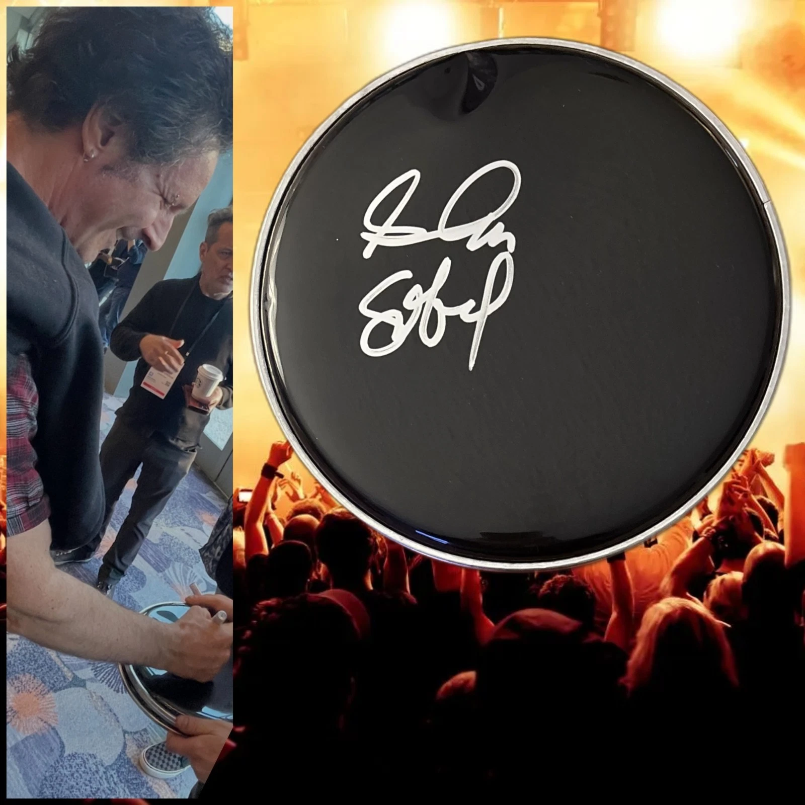 GFA Alice Cooper Band Drummer  * GLEN SOBEL *  Signed 10